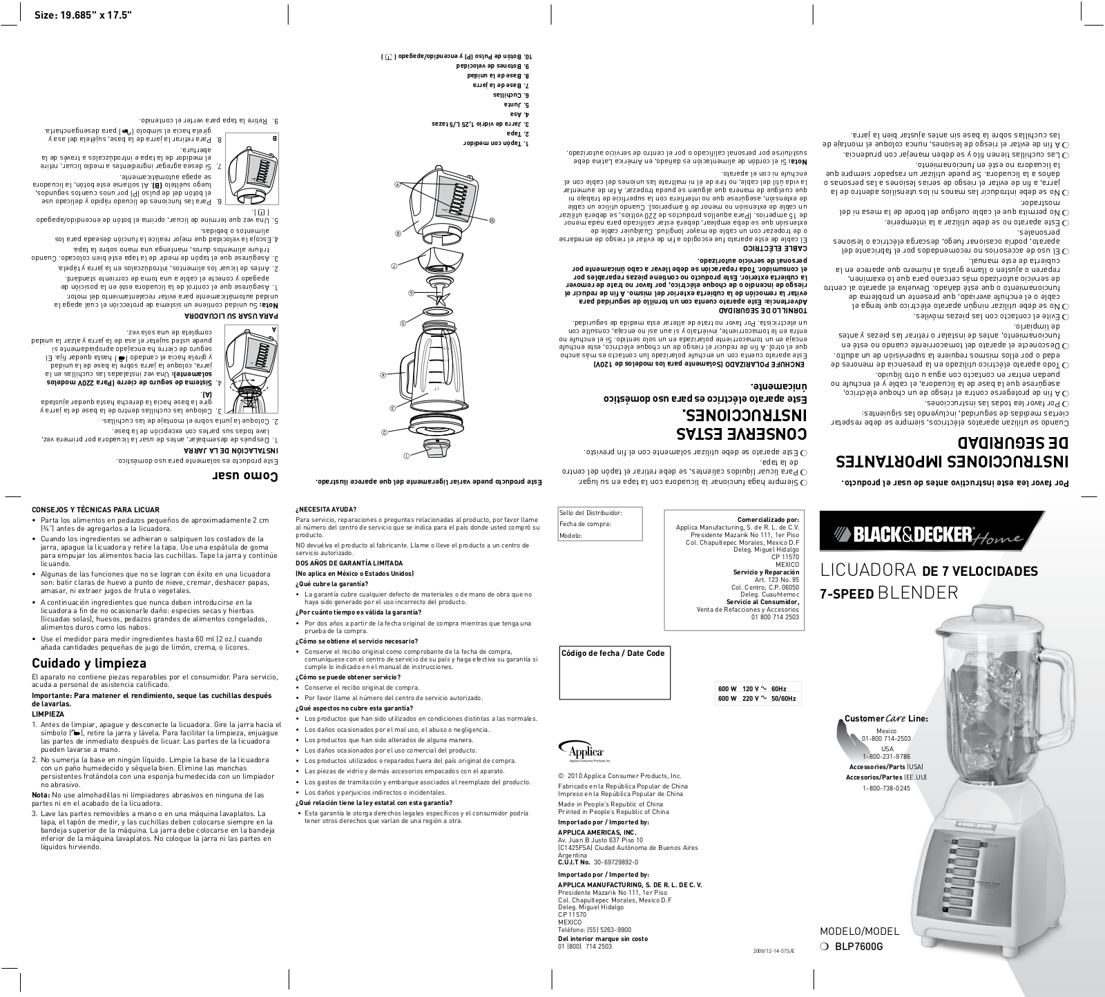 Black & Decker BLP7600GUC User Manual