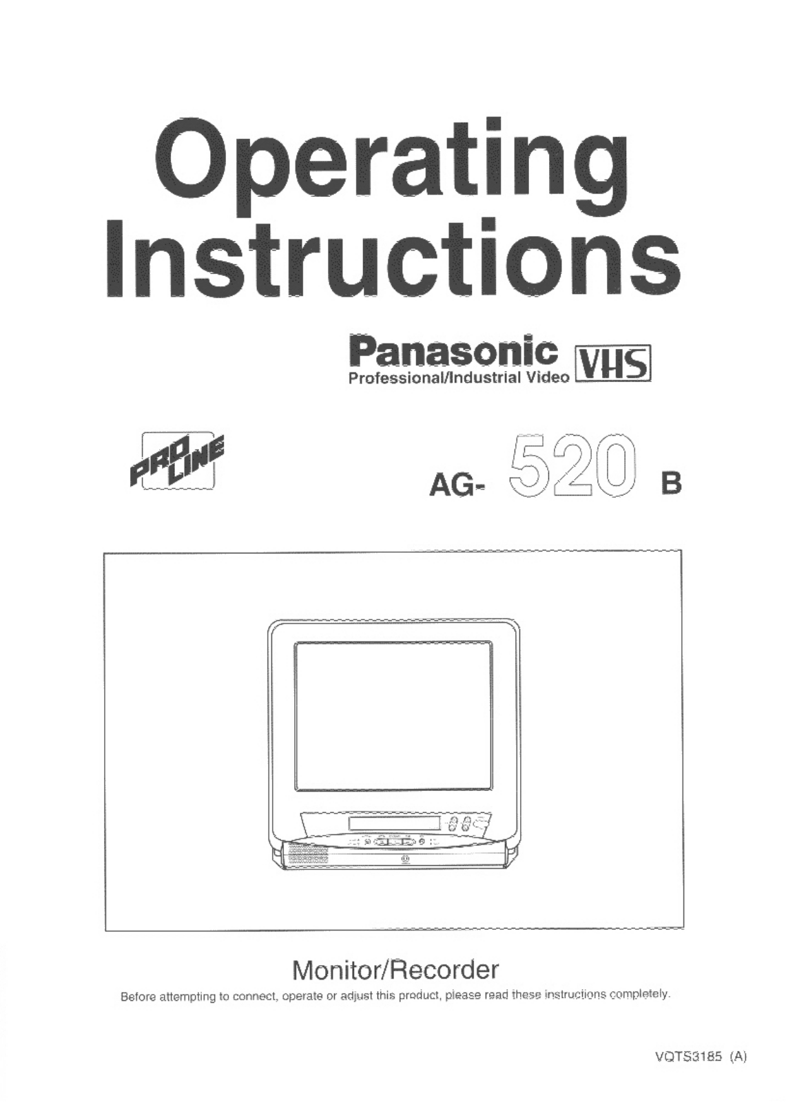 Panasonic ag520b Operation Manual