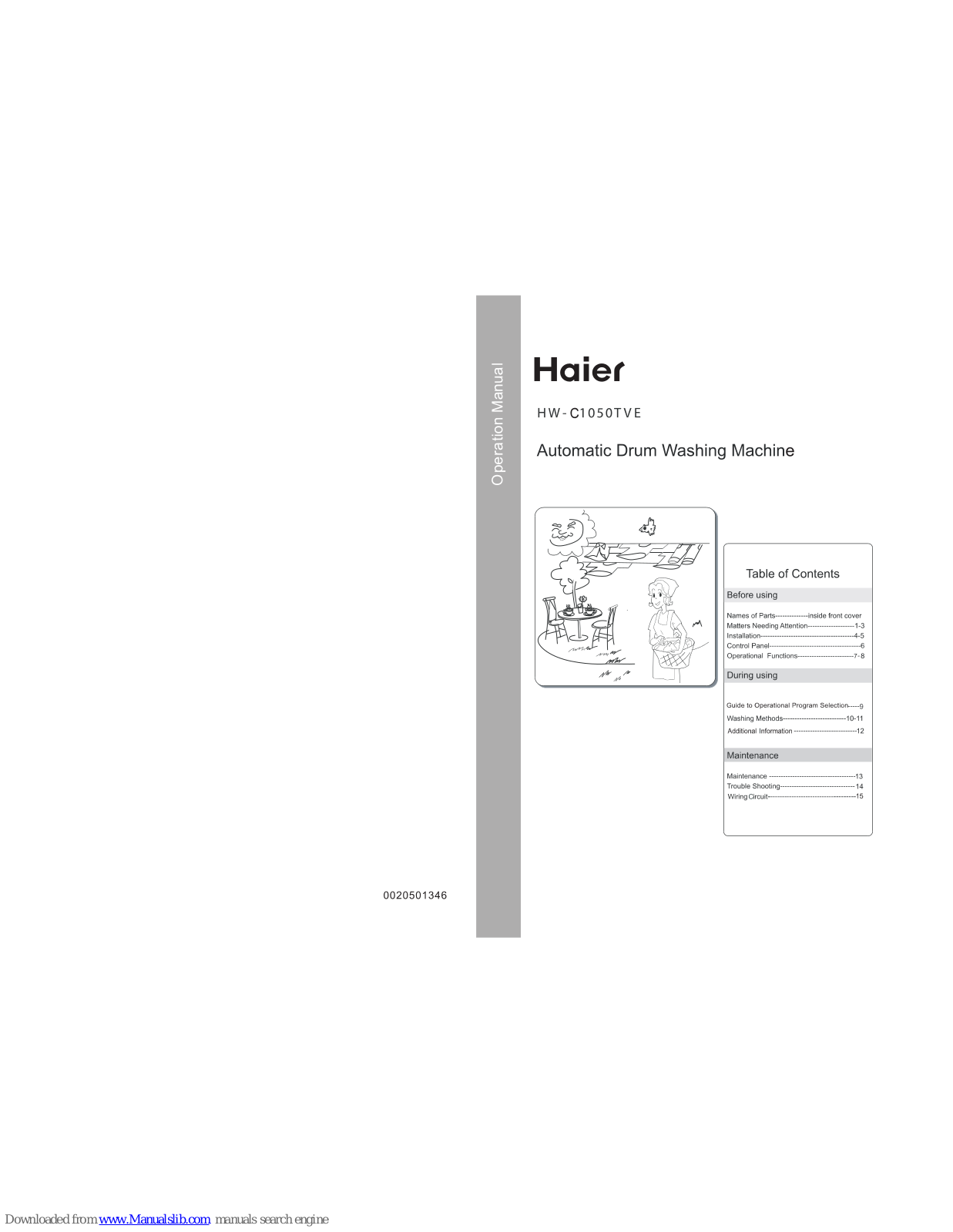 Haier HW80-1203D, HW70-1003D, HW70-1203D, HW70-1203D S, HW70-1003D S Operation Manual