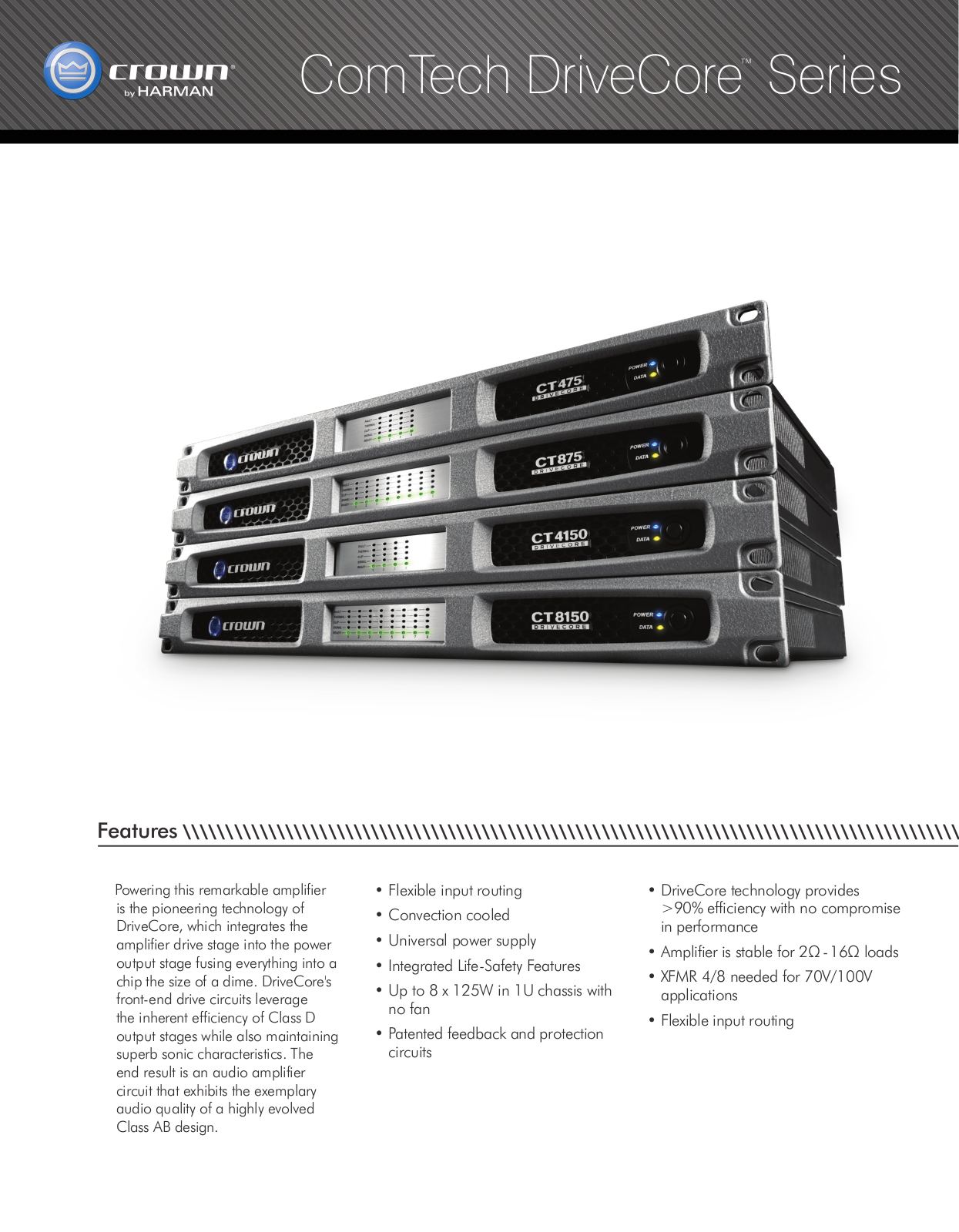 Crown CT 475 Datasheet