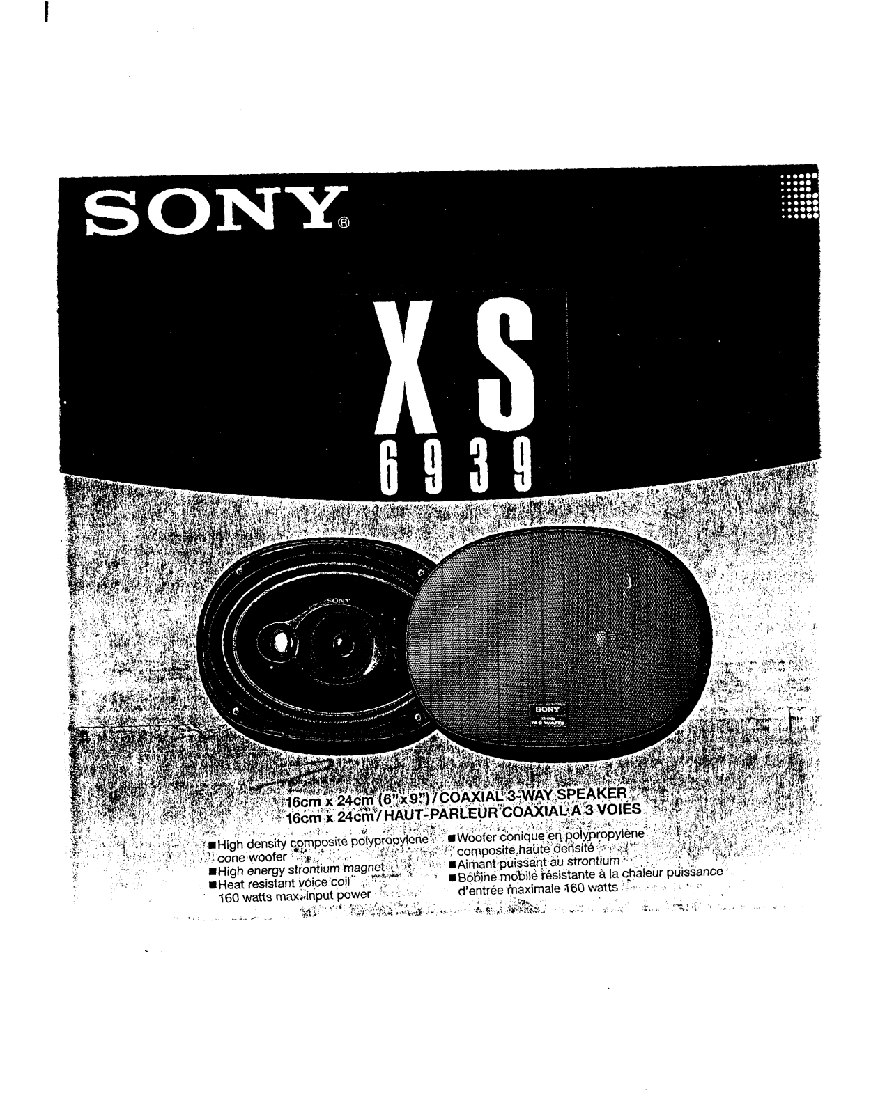 Sony XS-6939 Installation Manual