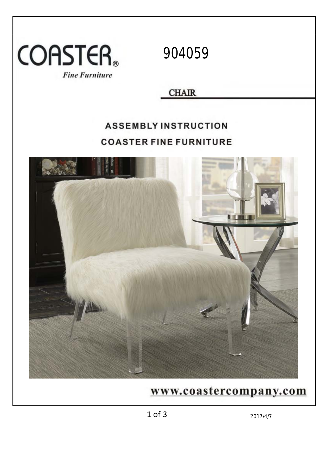 Coaster 904059 Assembly Guide - ManualMachine.com
