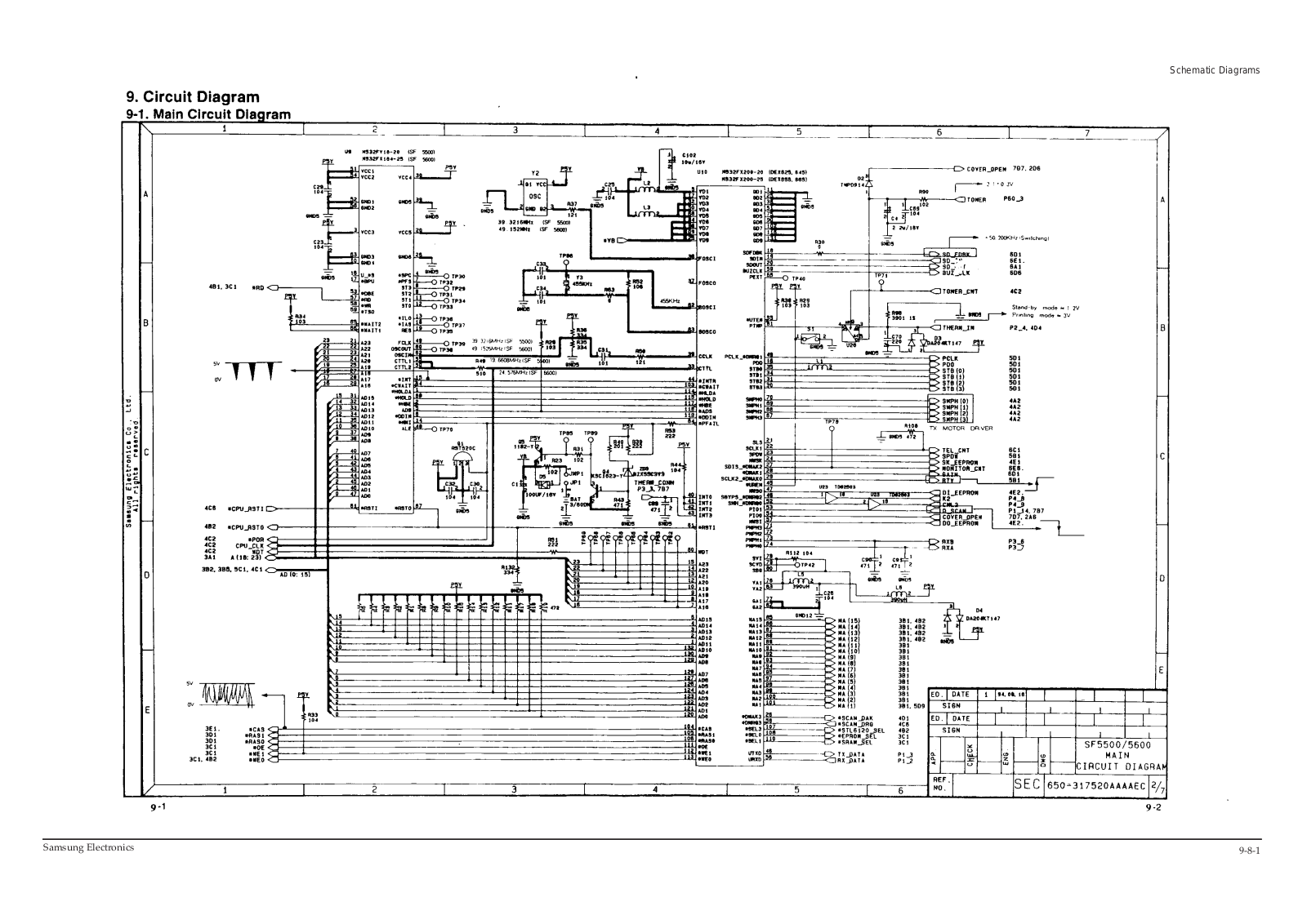 Samsung SF5600 Expoioded View and Parts List