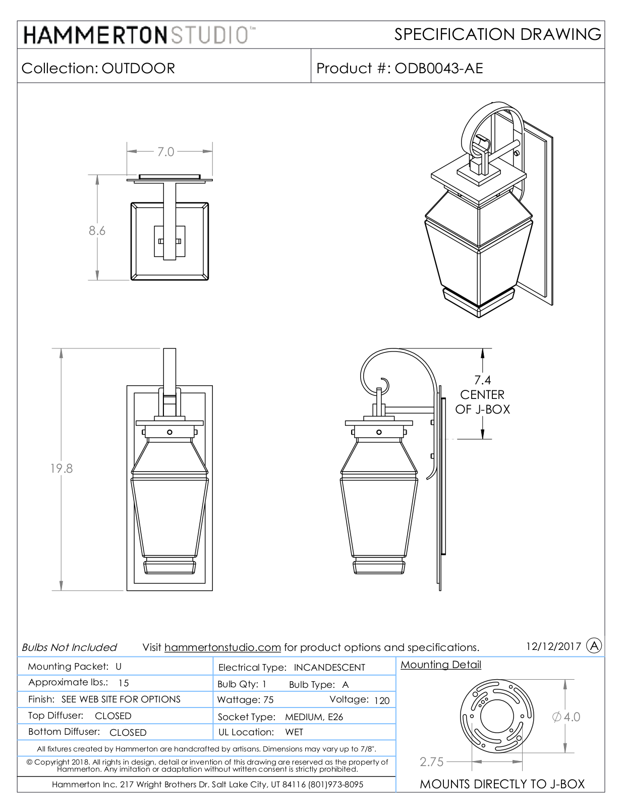Hammerton Studio HMSO1703 Specifications - ManualMachine.com