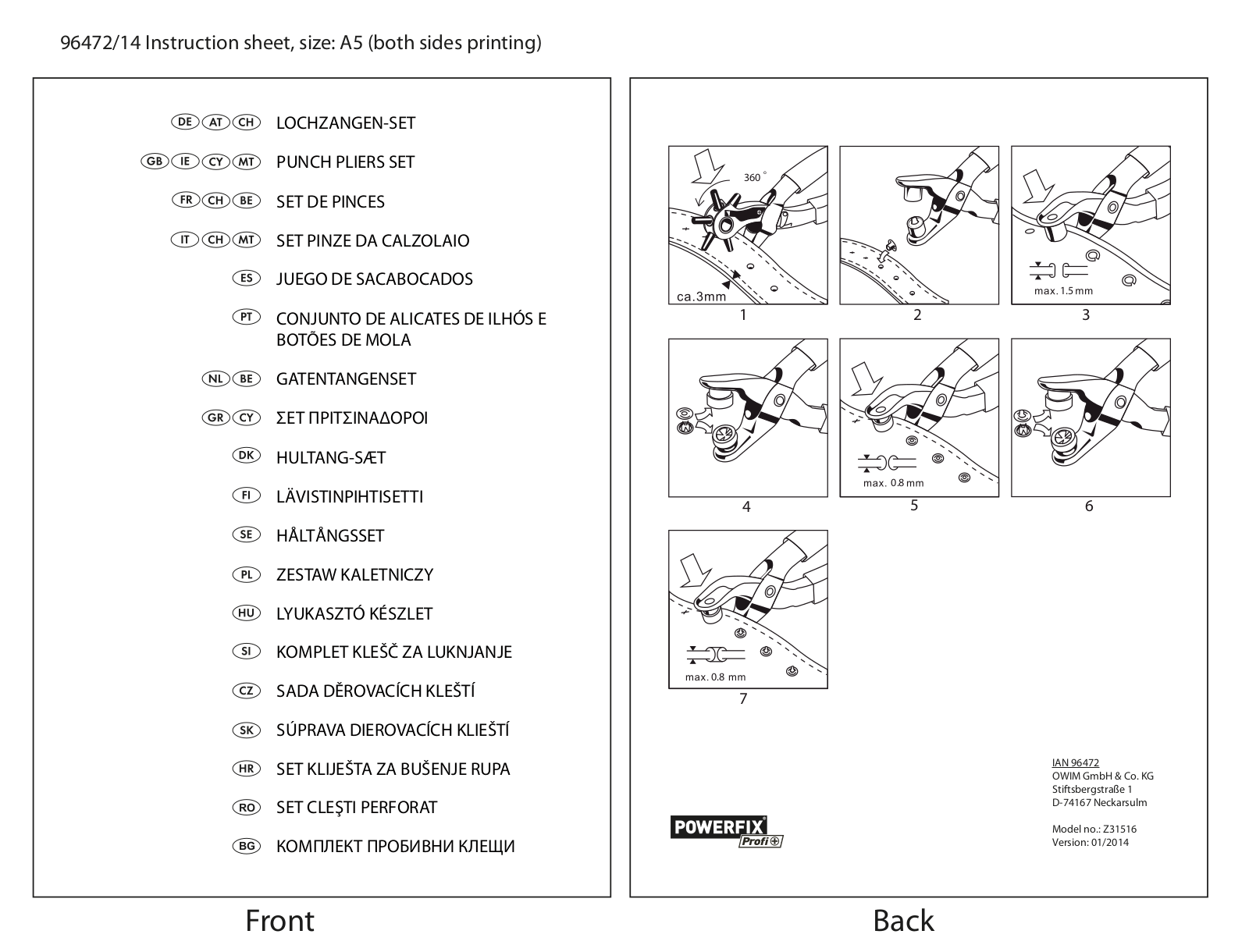 Powerfix Z31516 User Manual