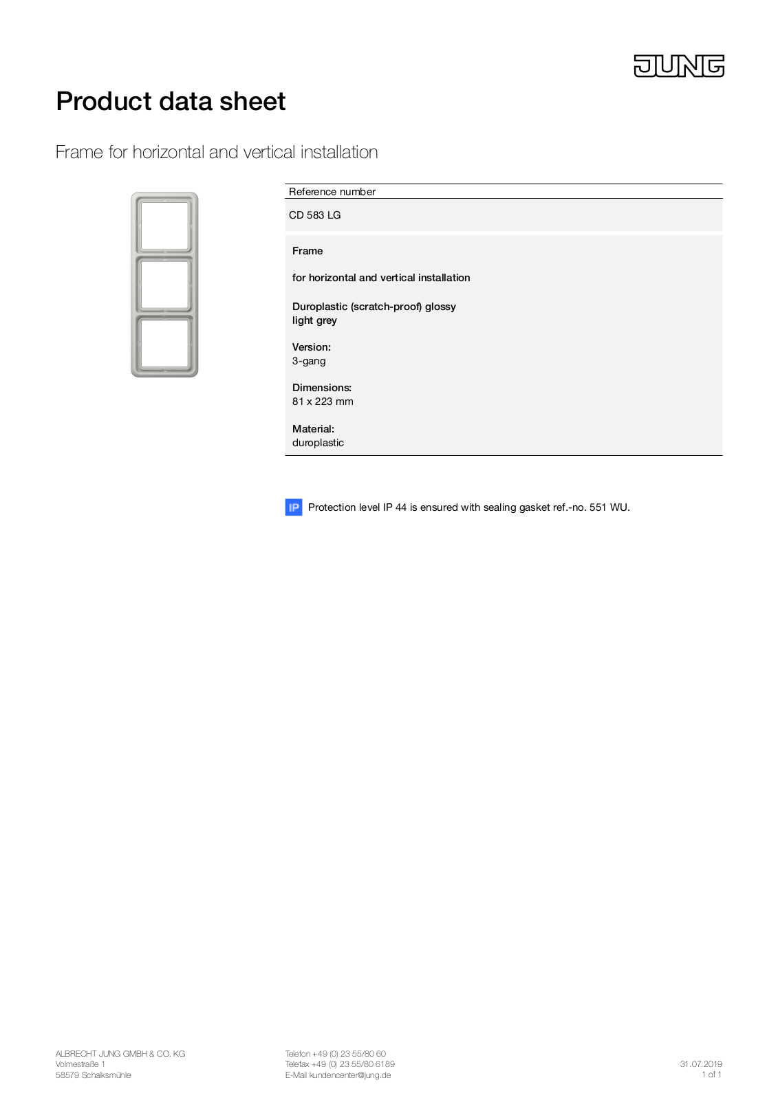 Jung CD 583 LG User Manual