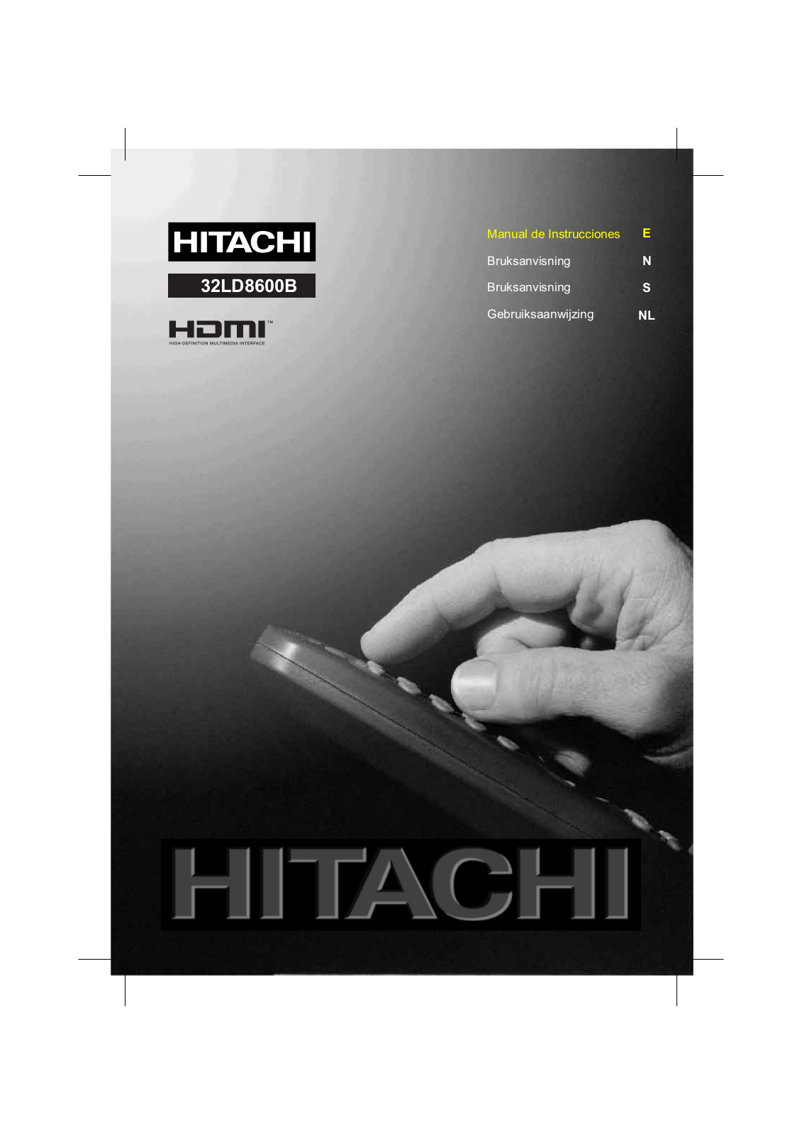 Hitachi 32LD8600B User Manual