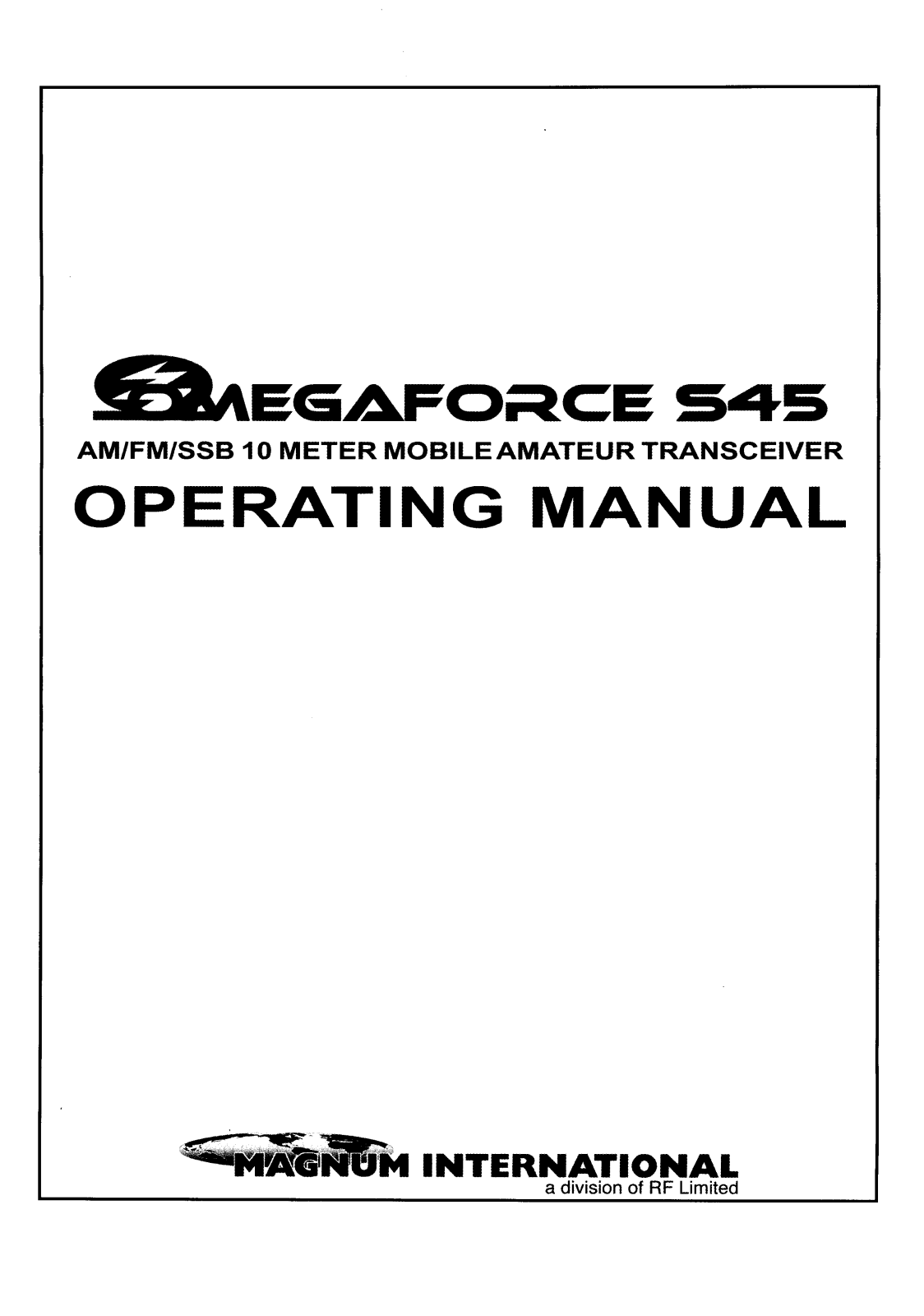 magnum Omegaforce S45 User Manual