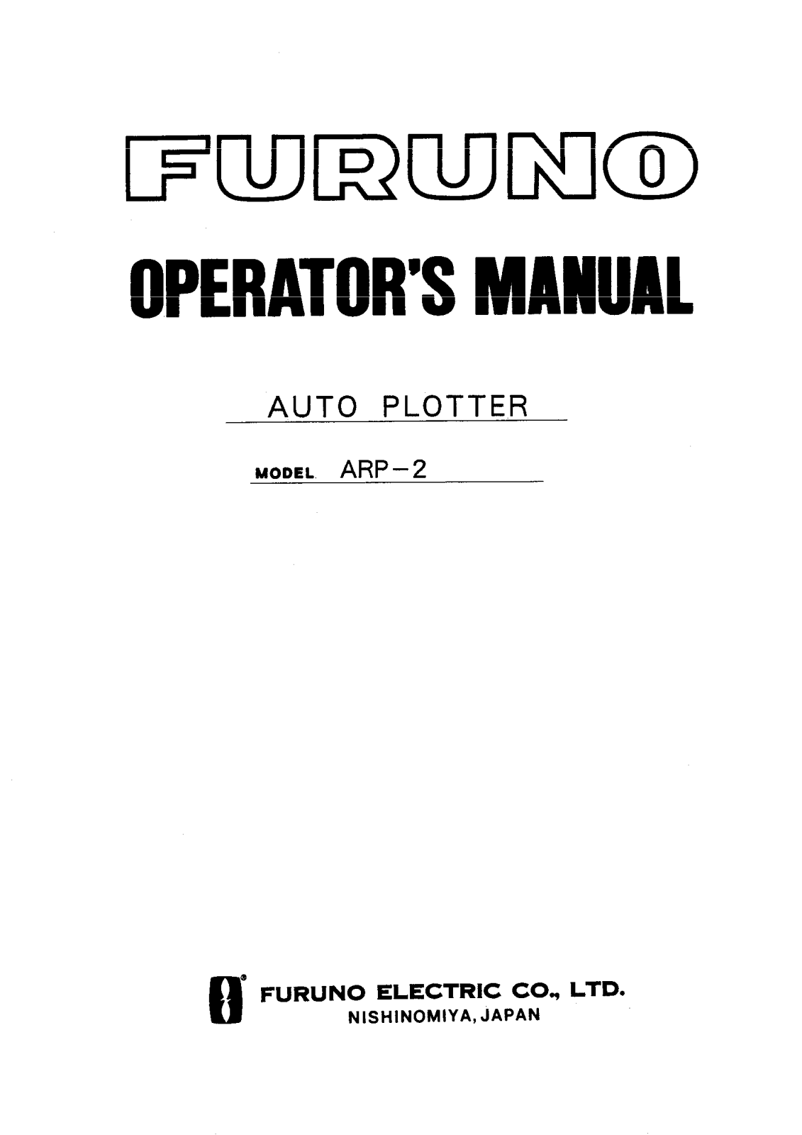 Furuno ARP2 Operator's Manual