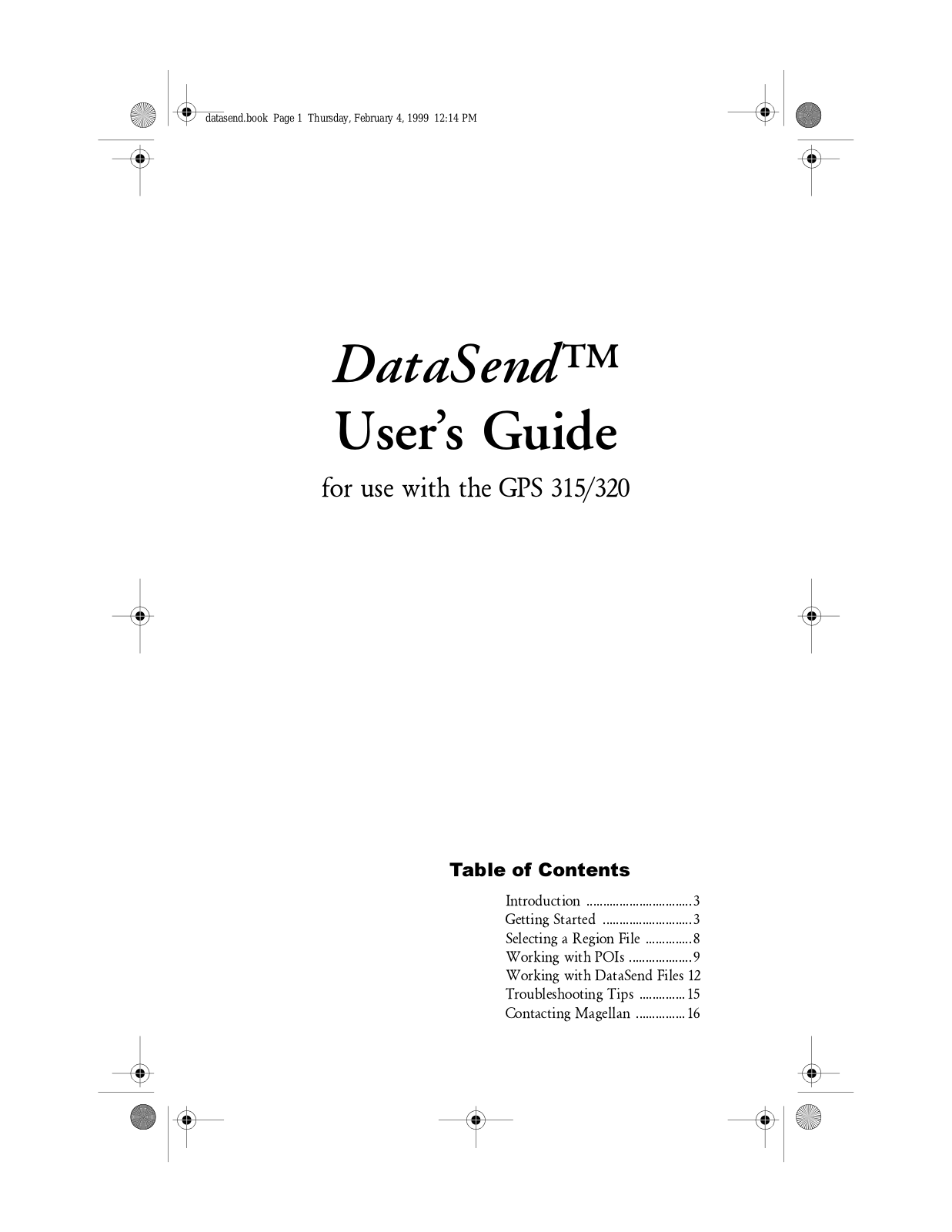 Magellan DATASEND User Manual