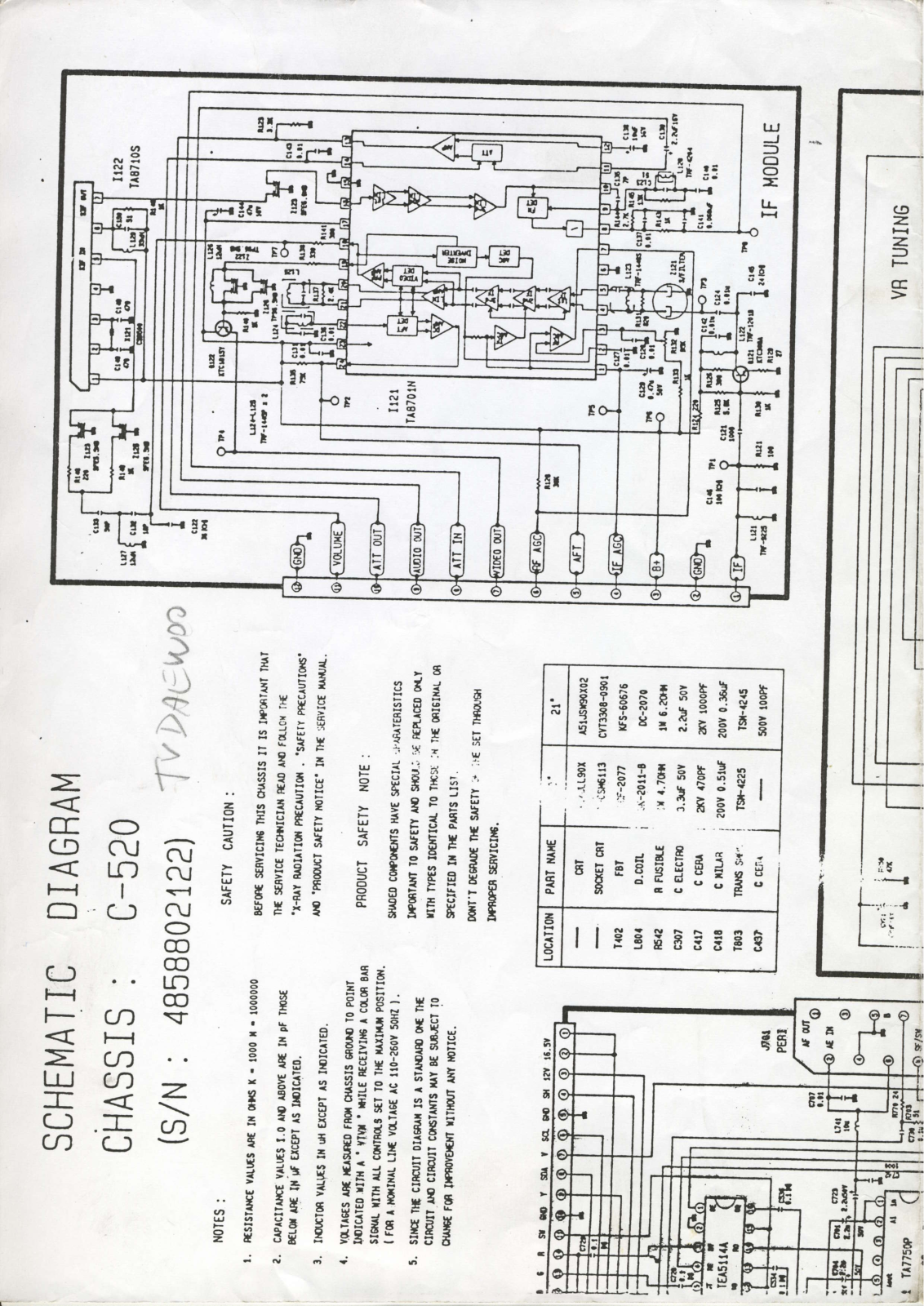 DAEWOO C-520 Schematic