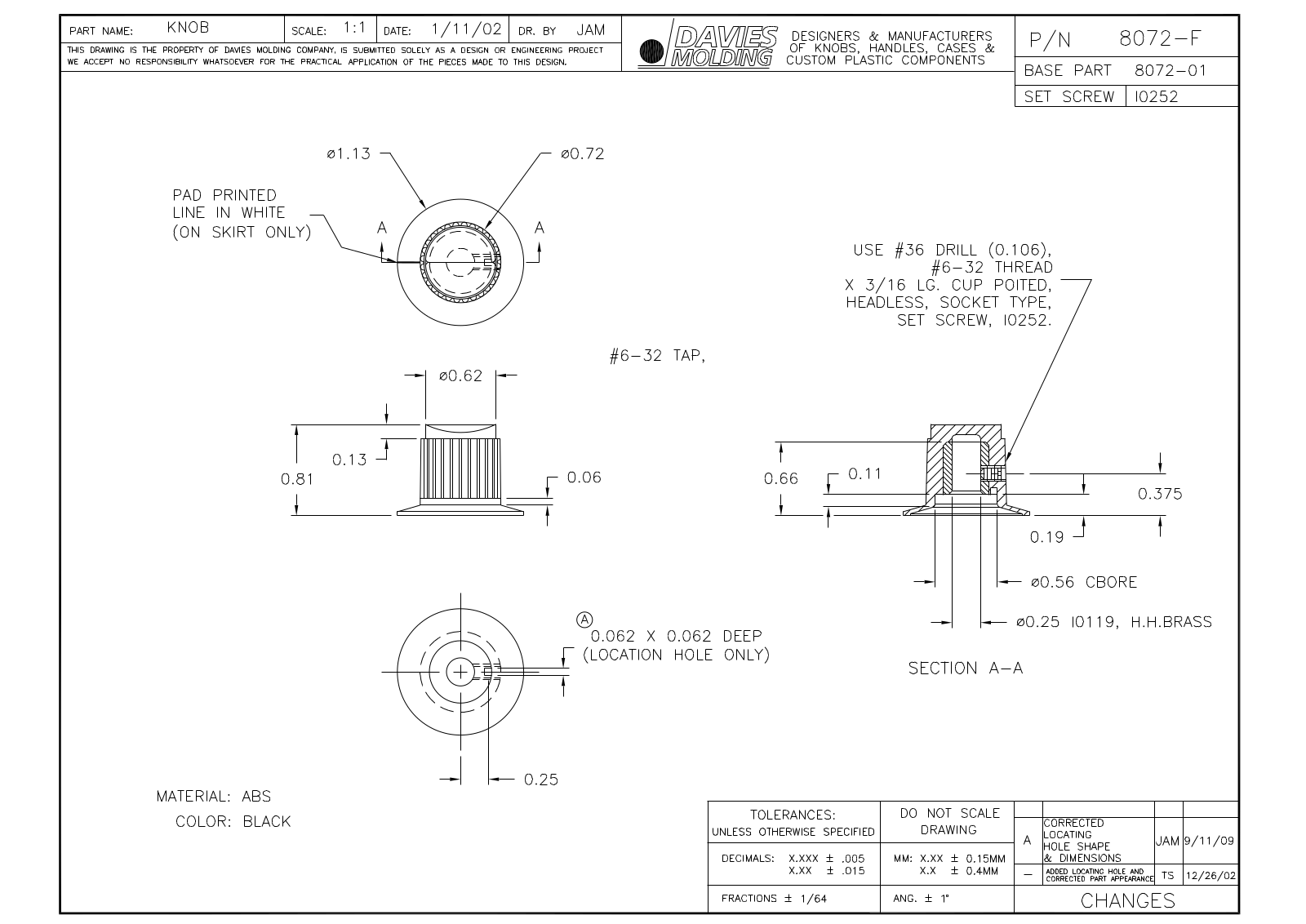 Davies Molding 8072-F Reference Drawing