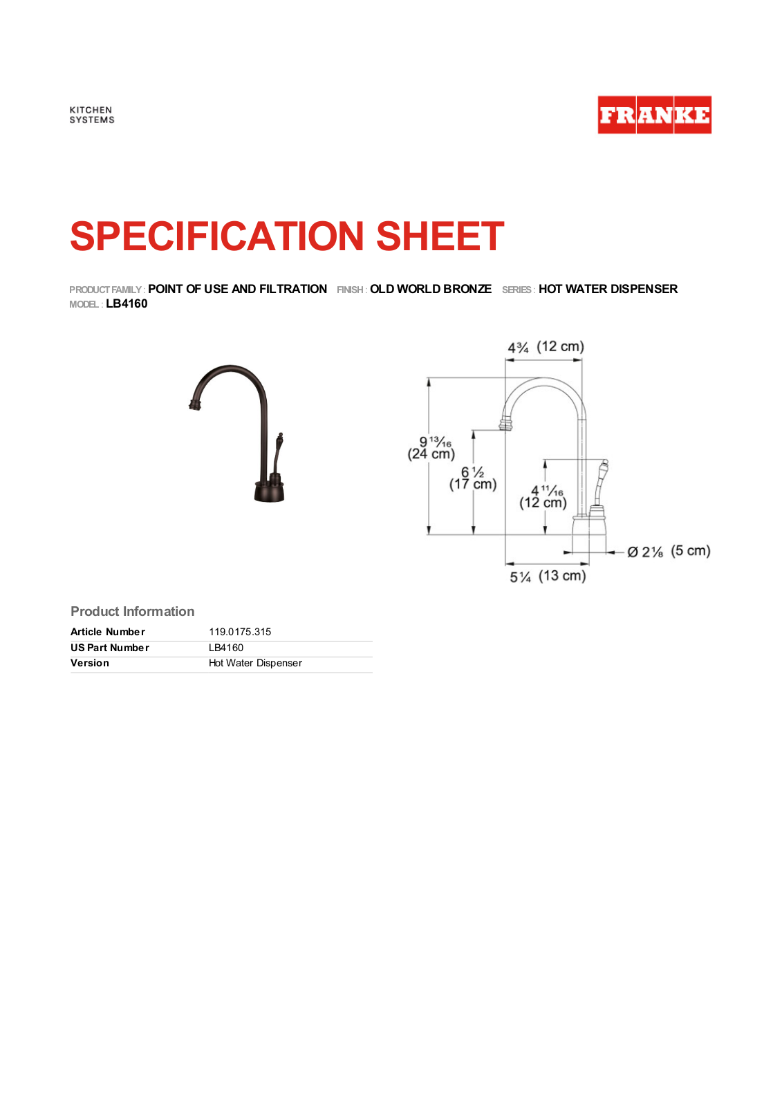 Franke Foodservice LB4160 User Manual