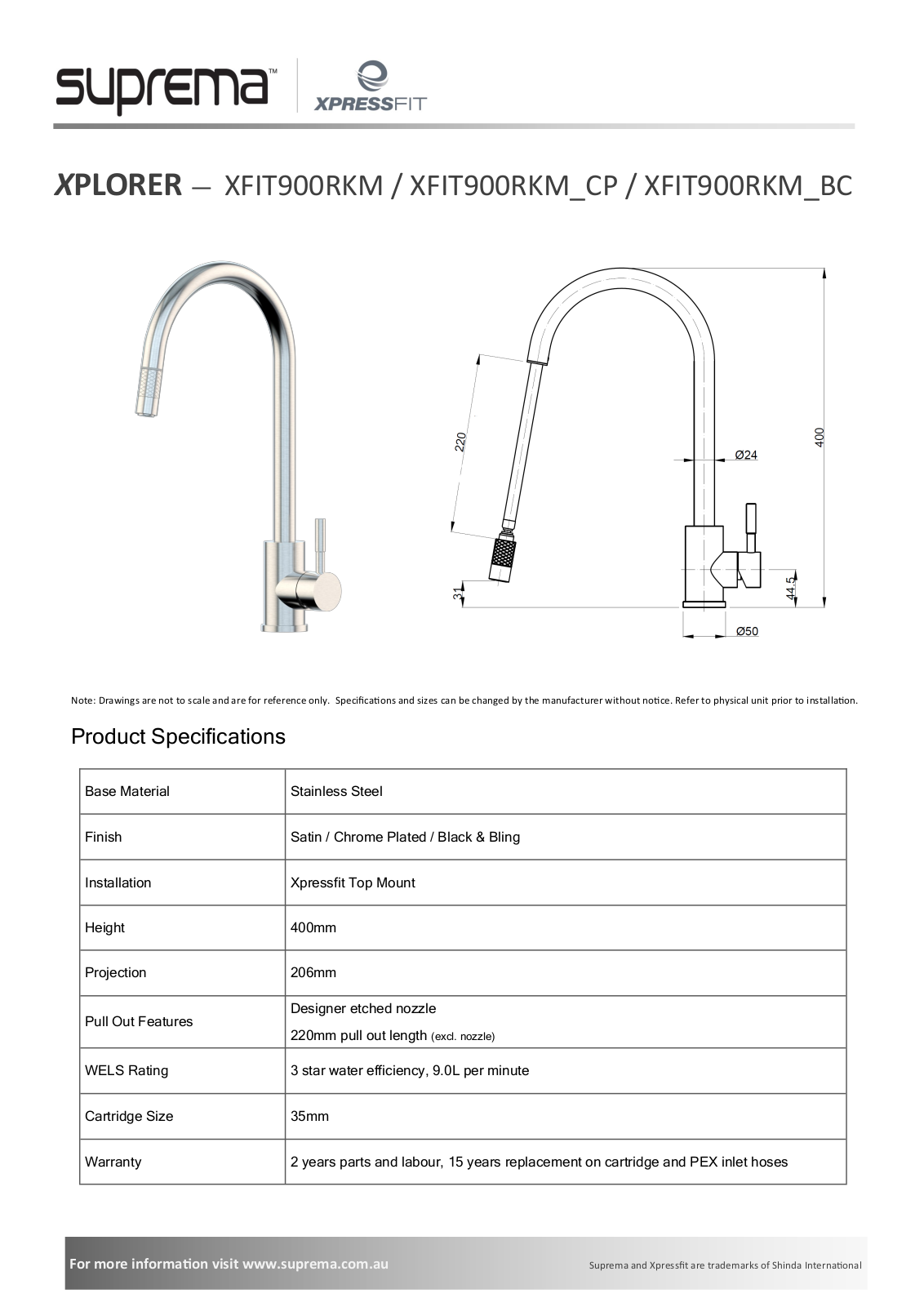 Suprema XFIT900RKM-BC, XFIT900RKM-CP, XFIT900RKM Specifications Sheet