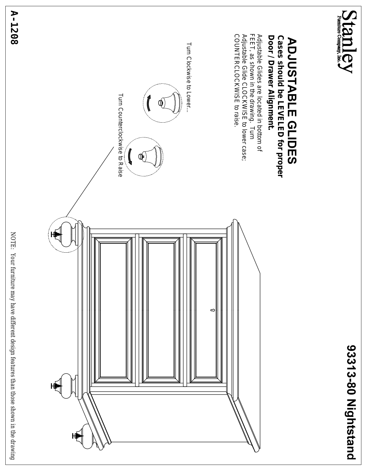 Stanley A-1208 93313-80 NIGHTSTAND Assembly Instruction