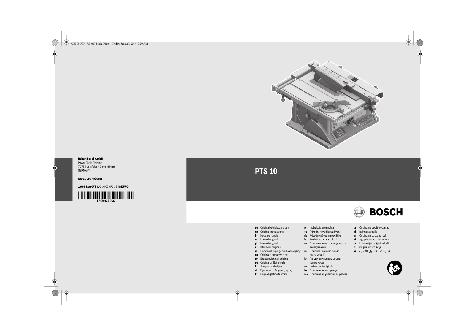 Bosch PTS 10 T User Manual