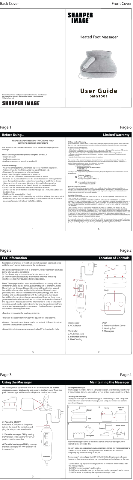 Sharper image SMG1501 User Manual