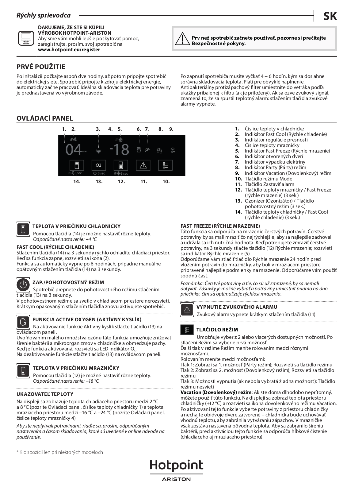 HOTPOINT/ARISTON HAC18 T542 Daily Reference Guide