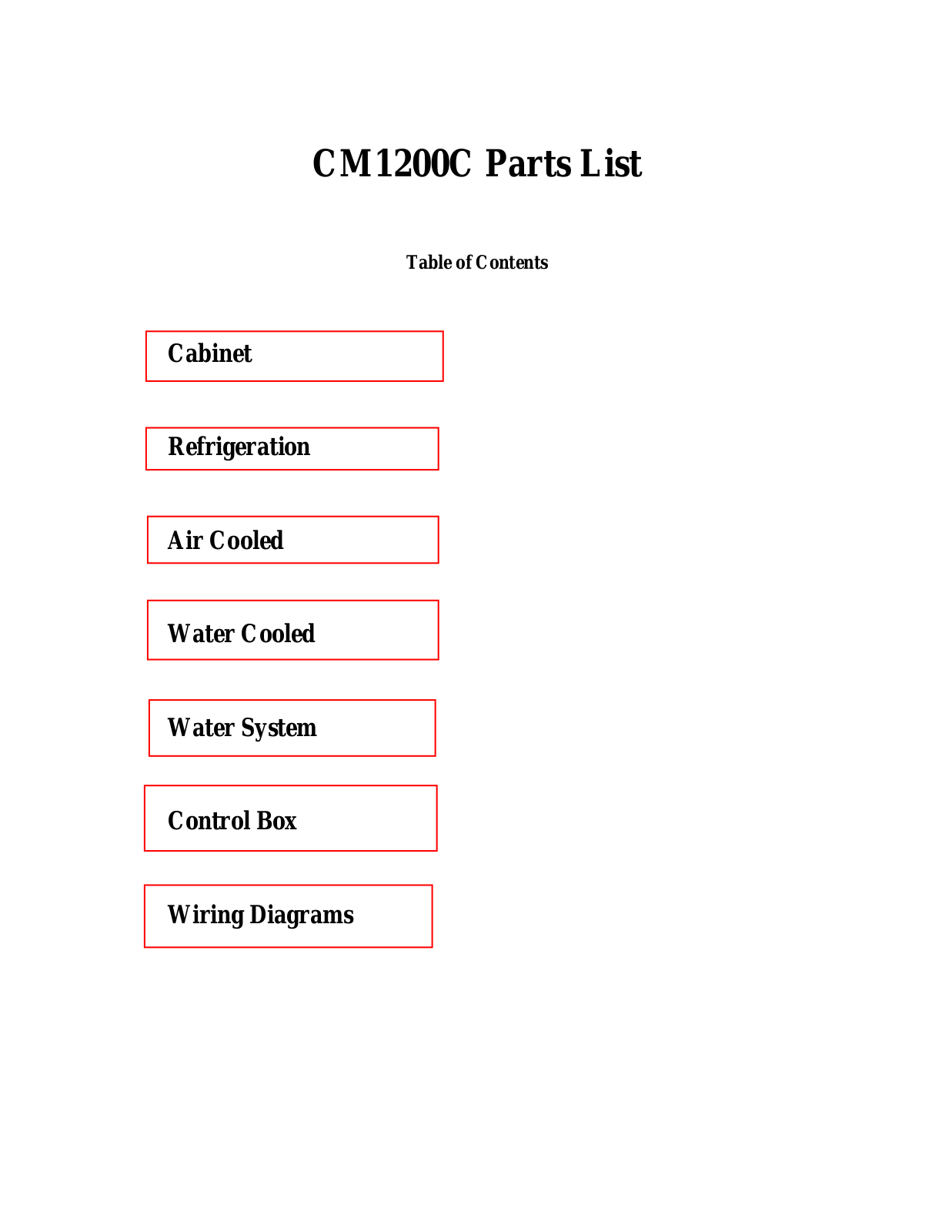 Scotsman CM1200C Parts Manual