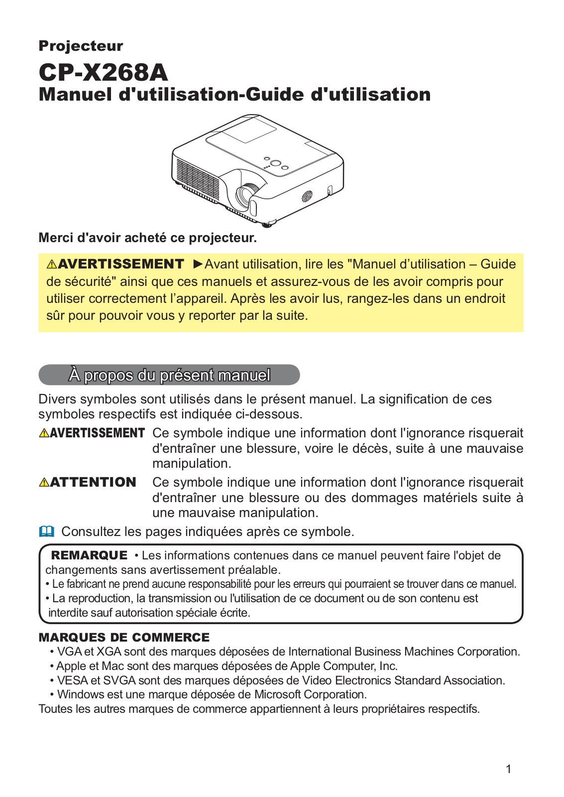 HITACHI CP-X268AWF User Manual