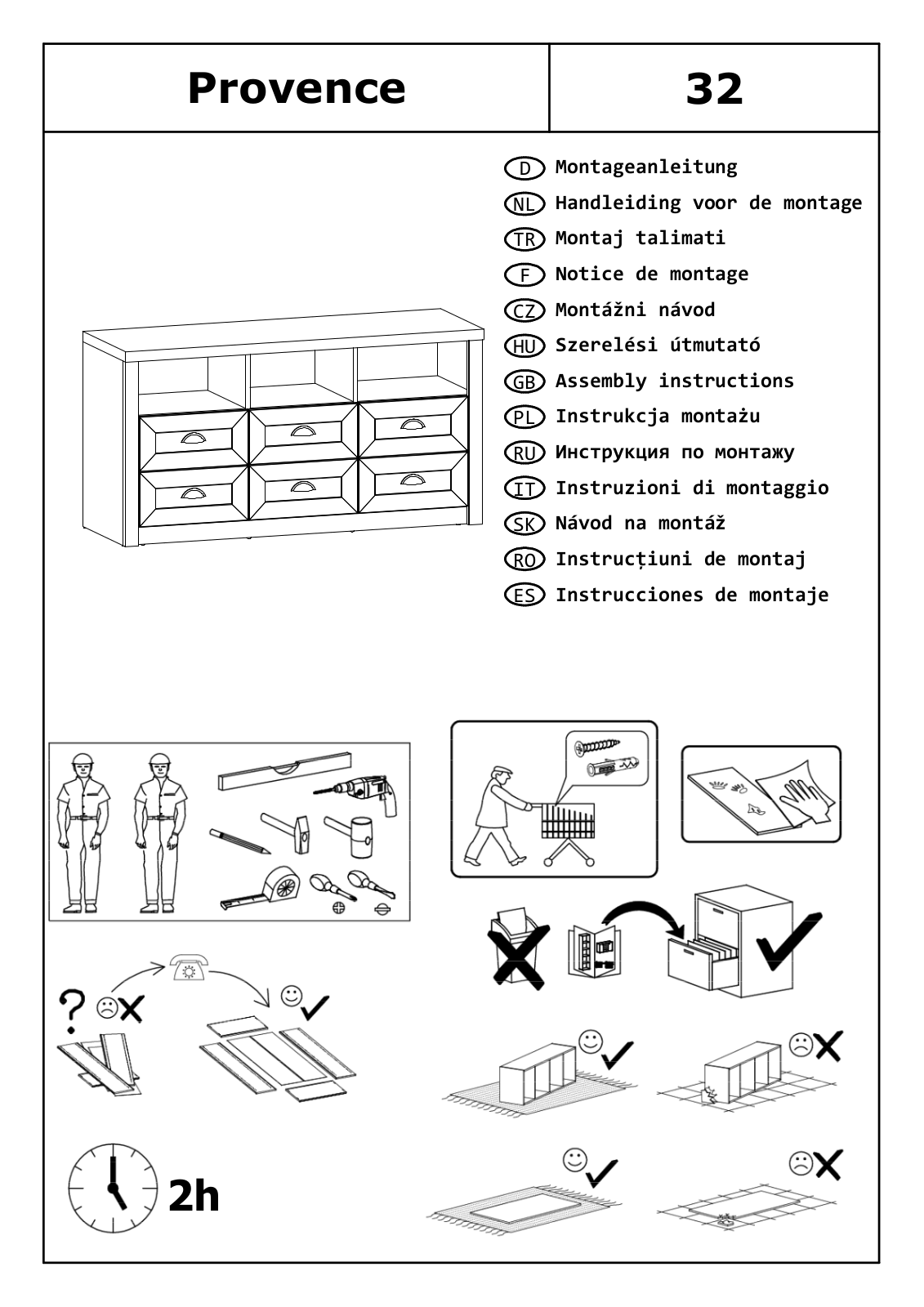 Home affaire PROVENCE 32 Assembly instructions