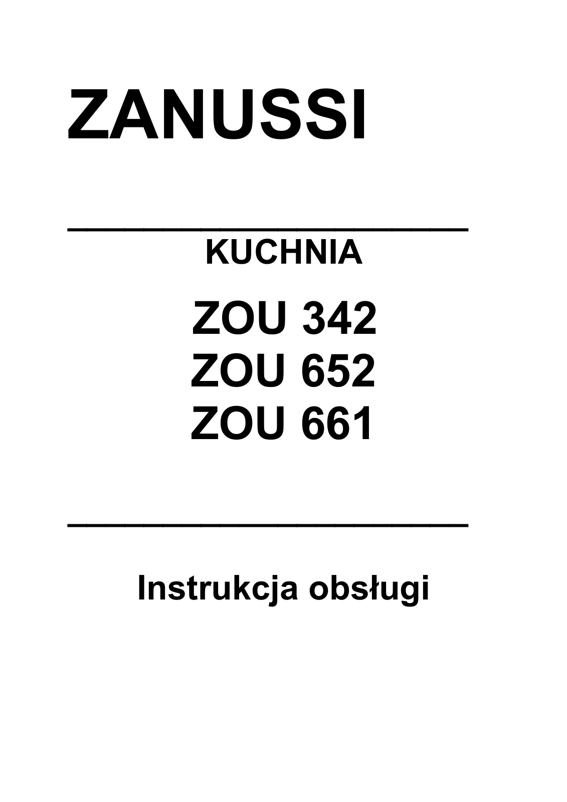 Zanussi ZOU661QX User Manual