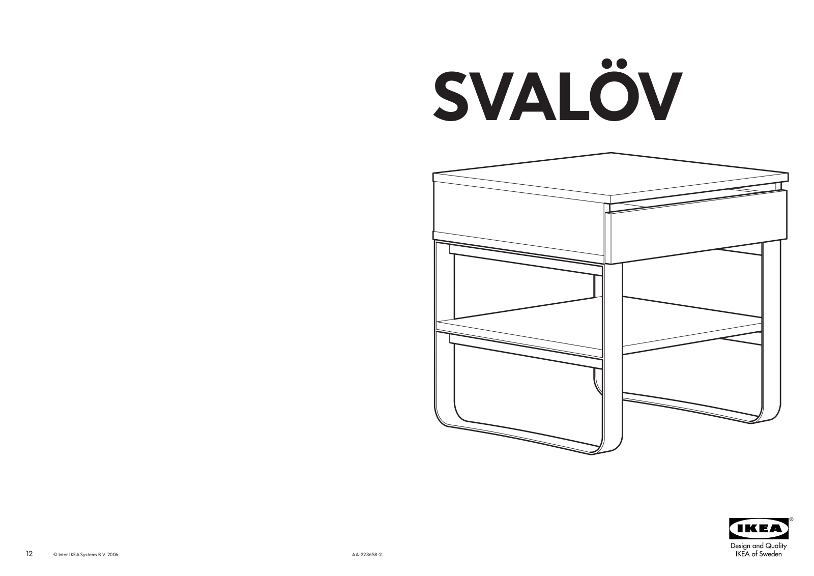 IKEA SVALÃV SIDE TABLE 20X20 Assembly Instruction