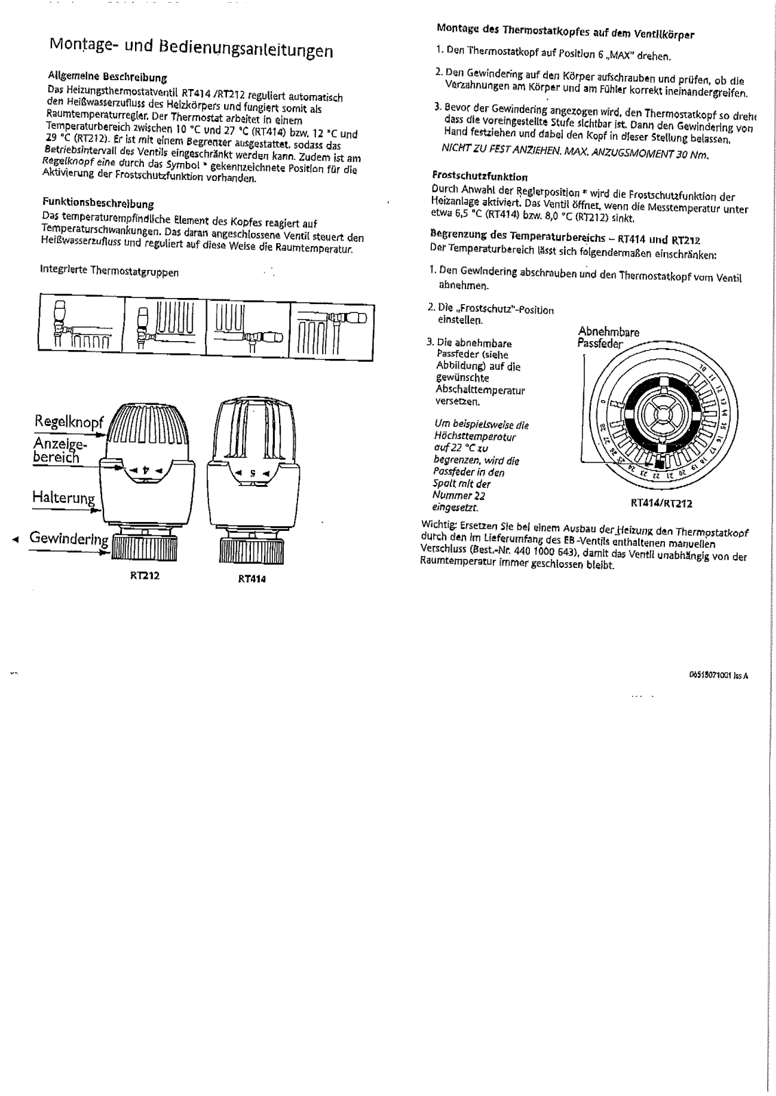 Eberle RT414, RT212 User manual