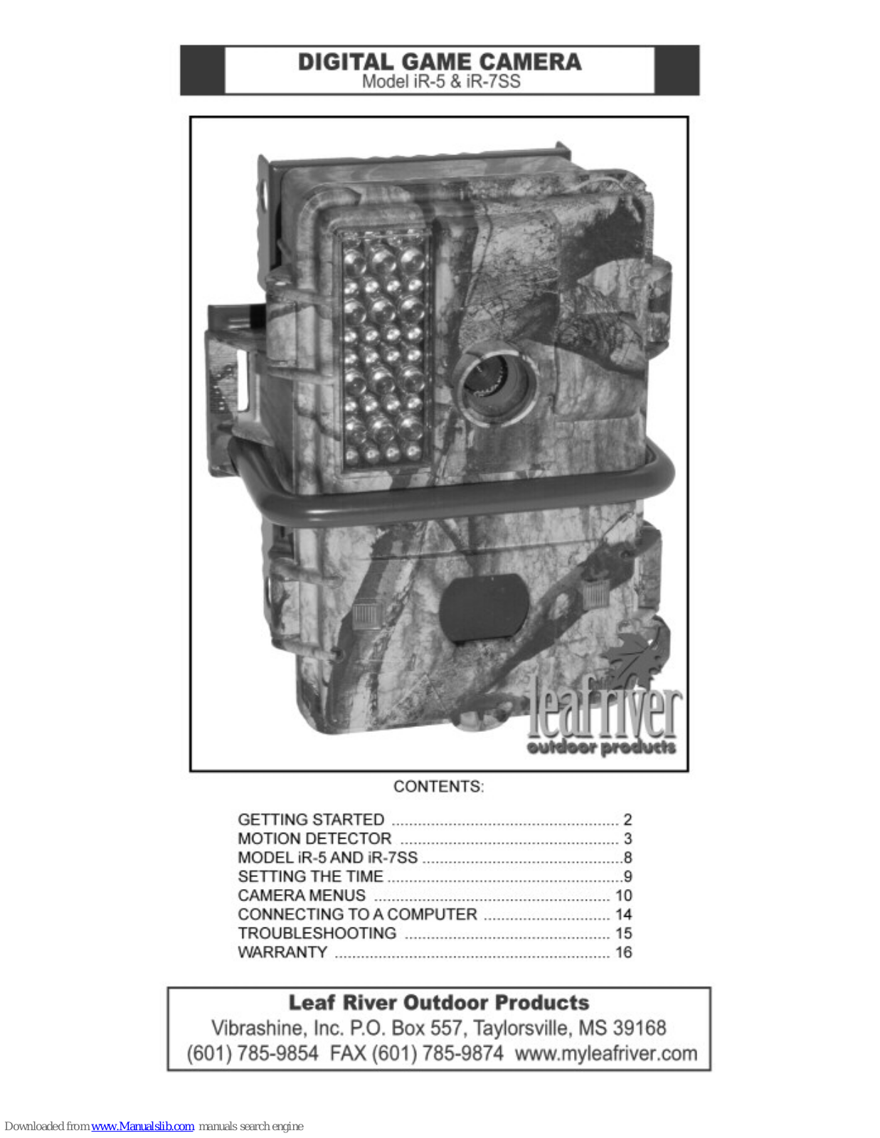 leaf river IR-5, IS7SS User Manual - ManualMachine.com