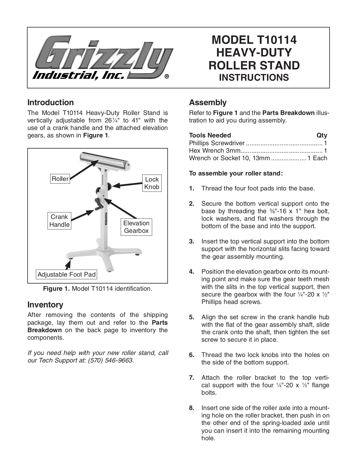 Grizzly T10114 User Manual