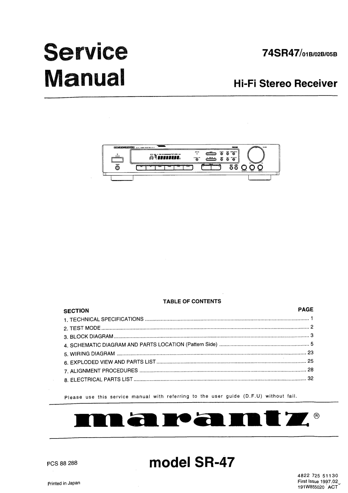 Marantz SR-47 Service Manual