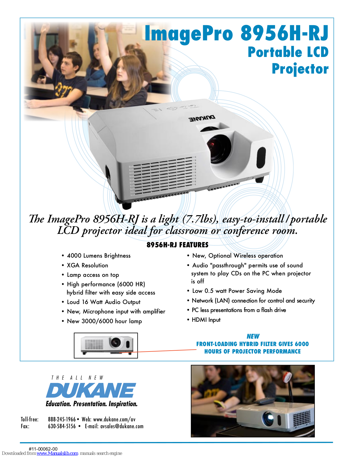 Dukane ImagePro 8956H-RJ Features & Specifications - ManualMachine.com