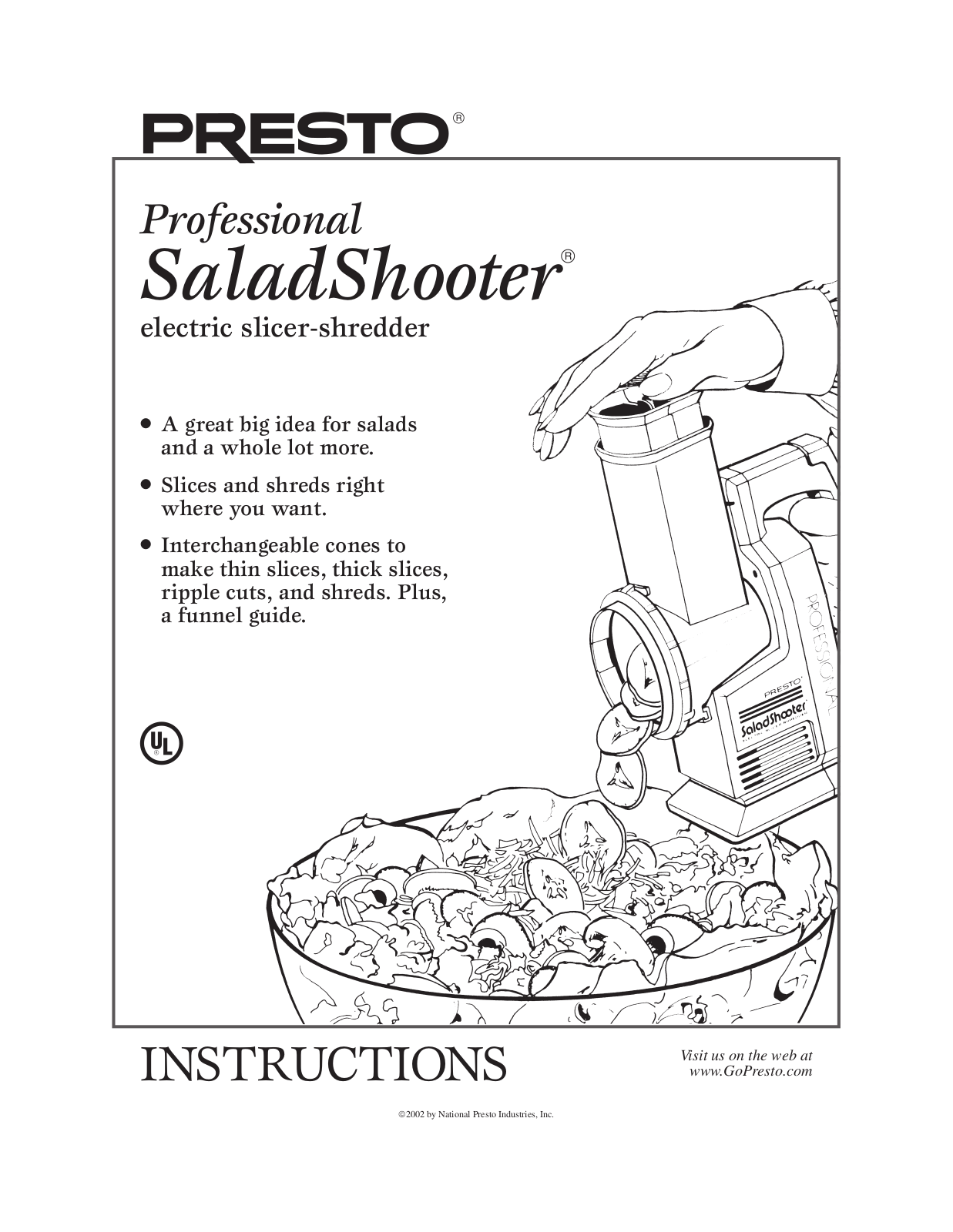 Presto electric slicer-shredder User Manual