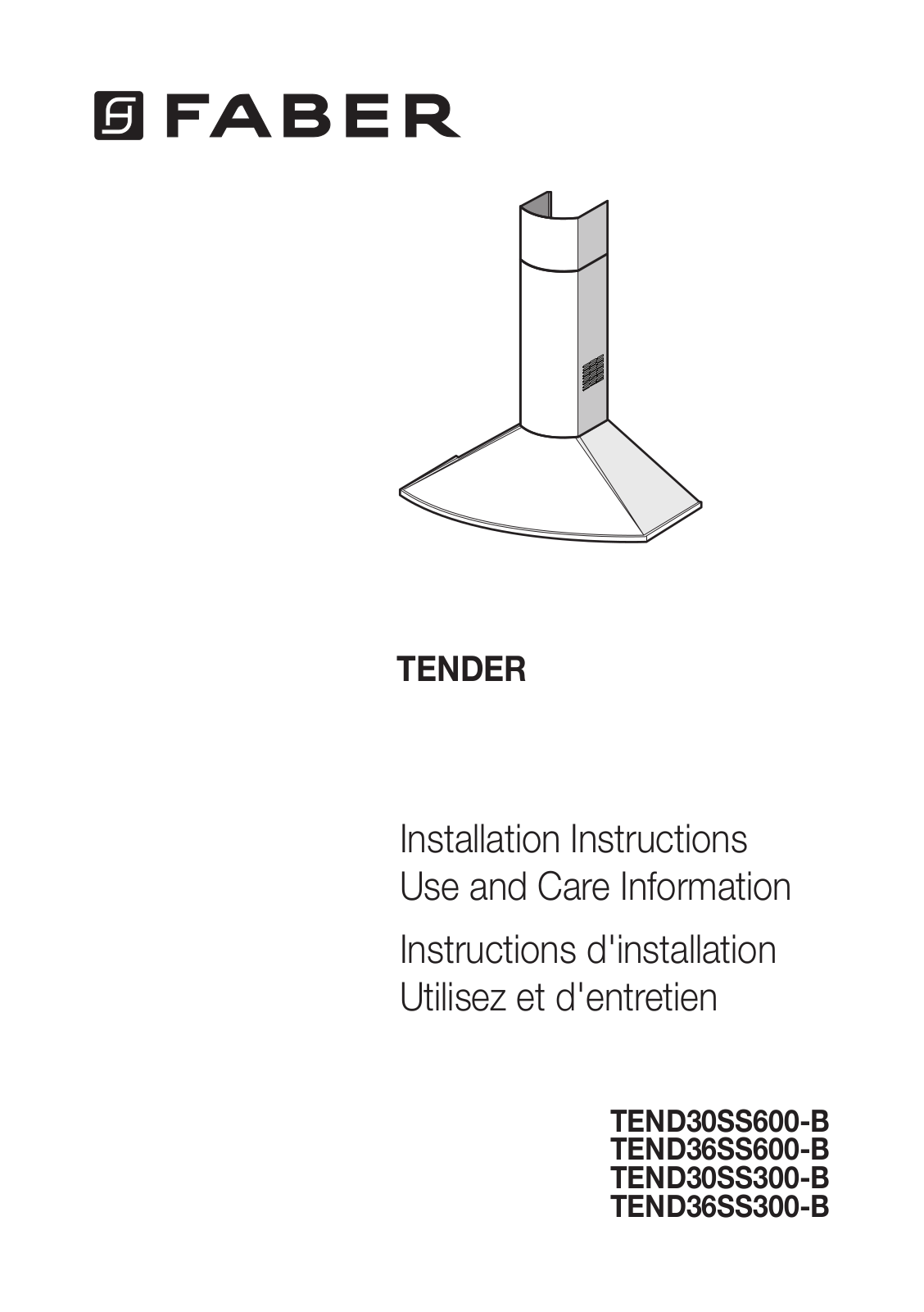 Faber TEND30SS300B Installation Manual