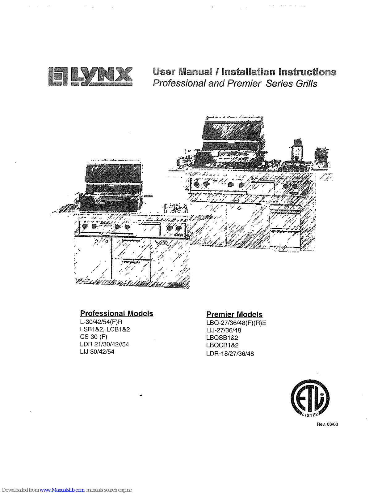 Lynx L54R, L-42FR, L54FR, LSB1, LSB2 User Manual