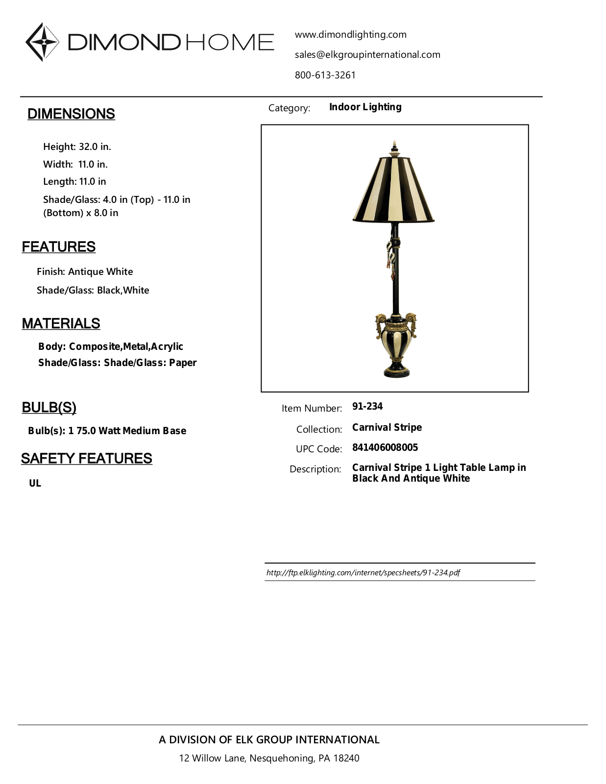 ELK Home 91234 User Manual