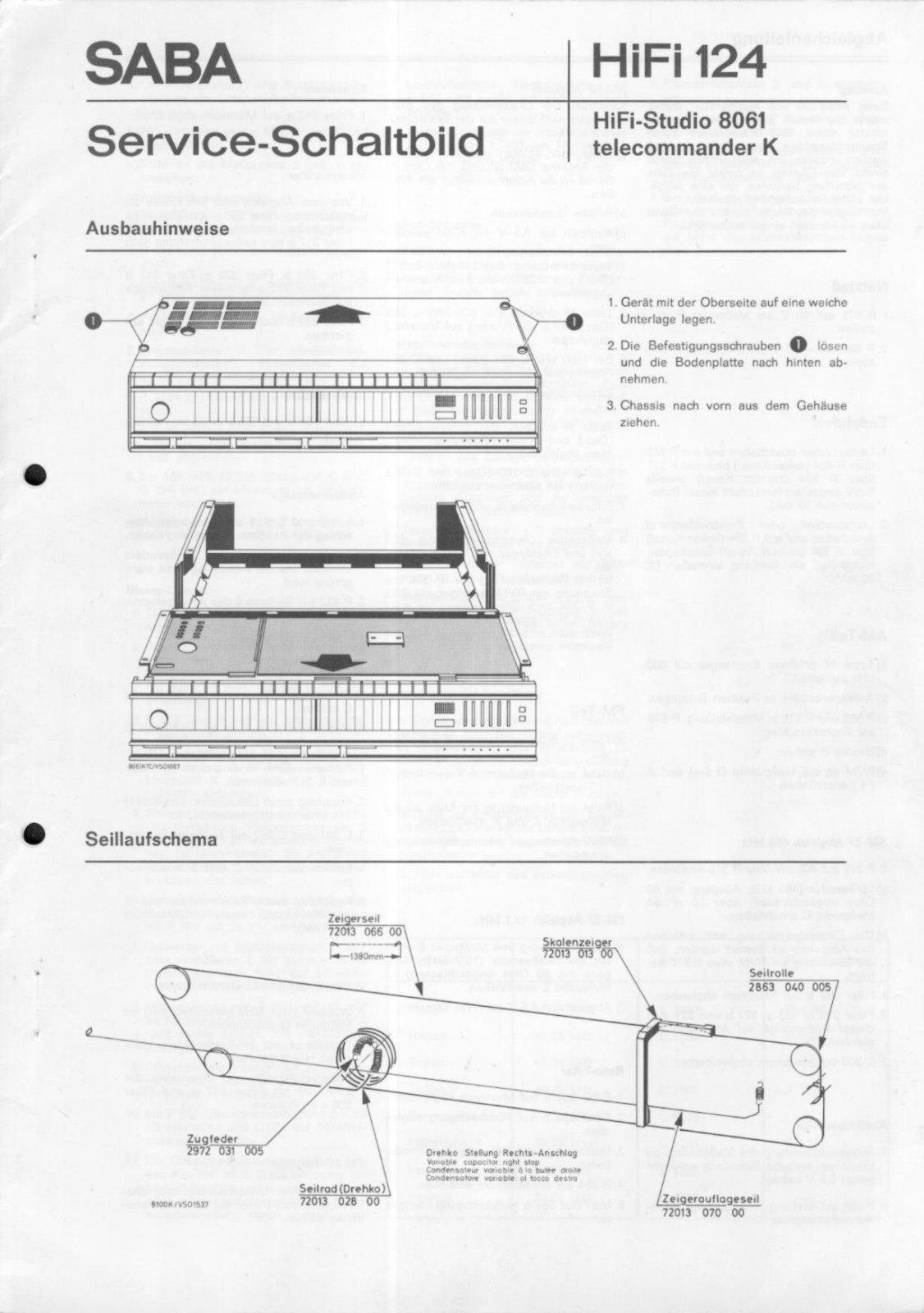 Saba 8061 Service Manual