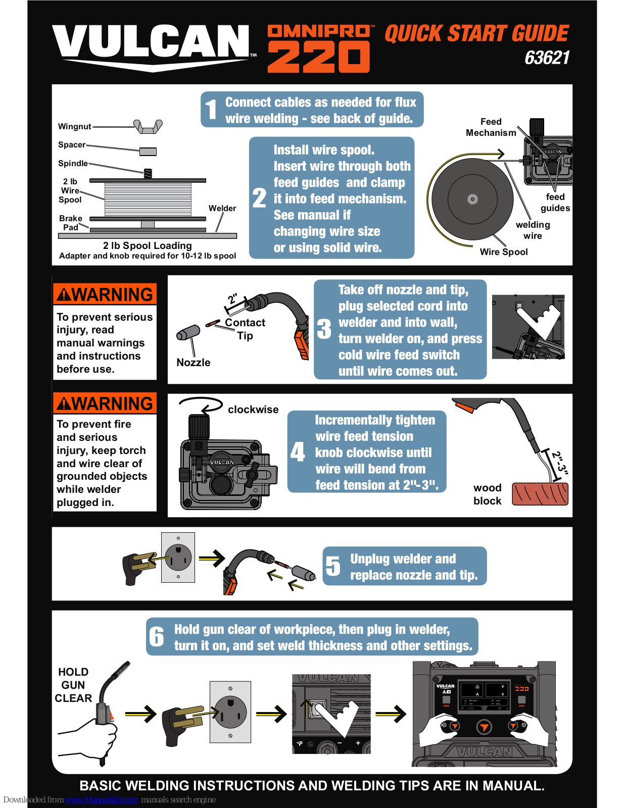 Vulcan-Hart Omnipro 220 Quick Start Manual