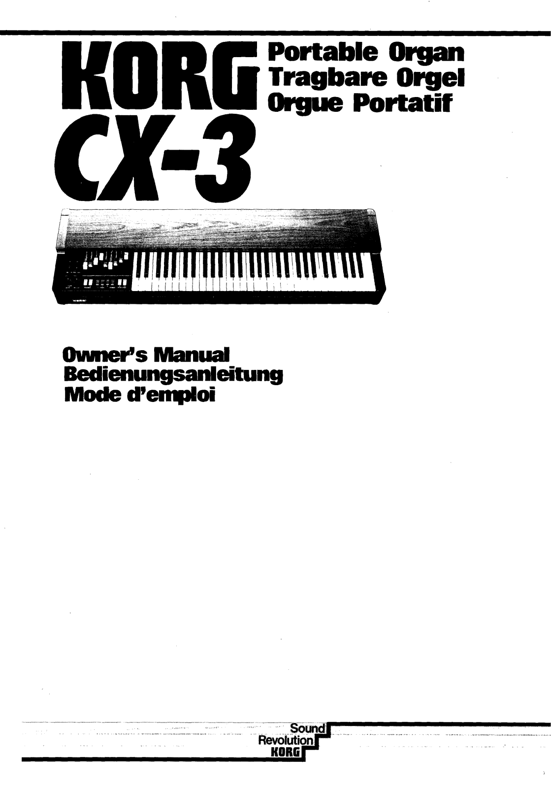 Korg CX-3 User Manual