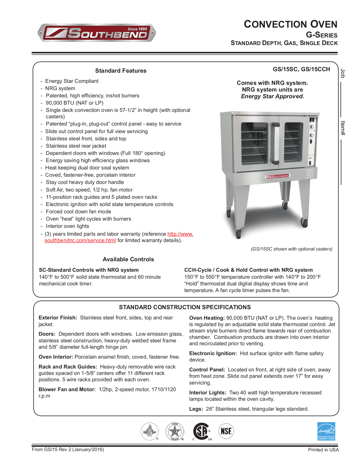 Southbend GS-15CCH User Manual