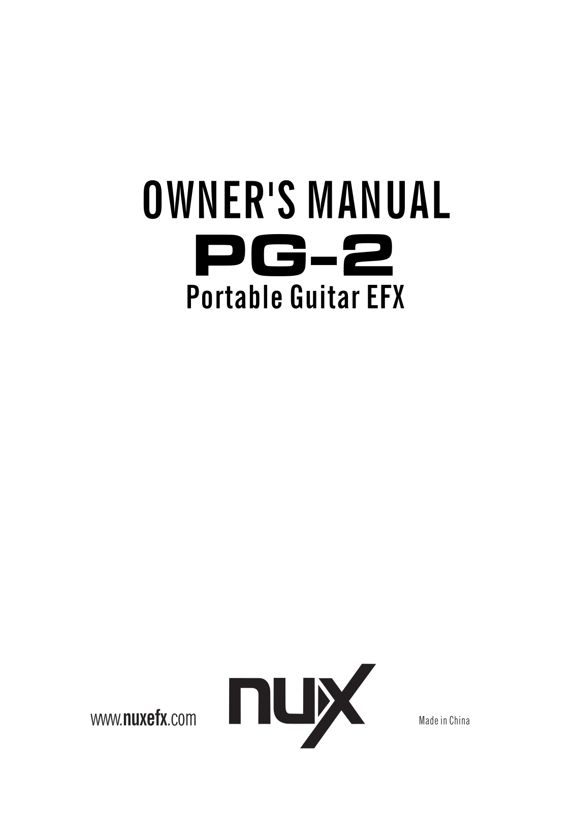 nux PG-2 Owner's Manual