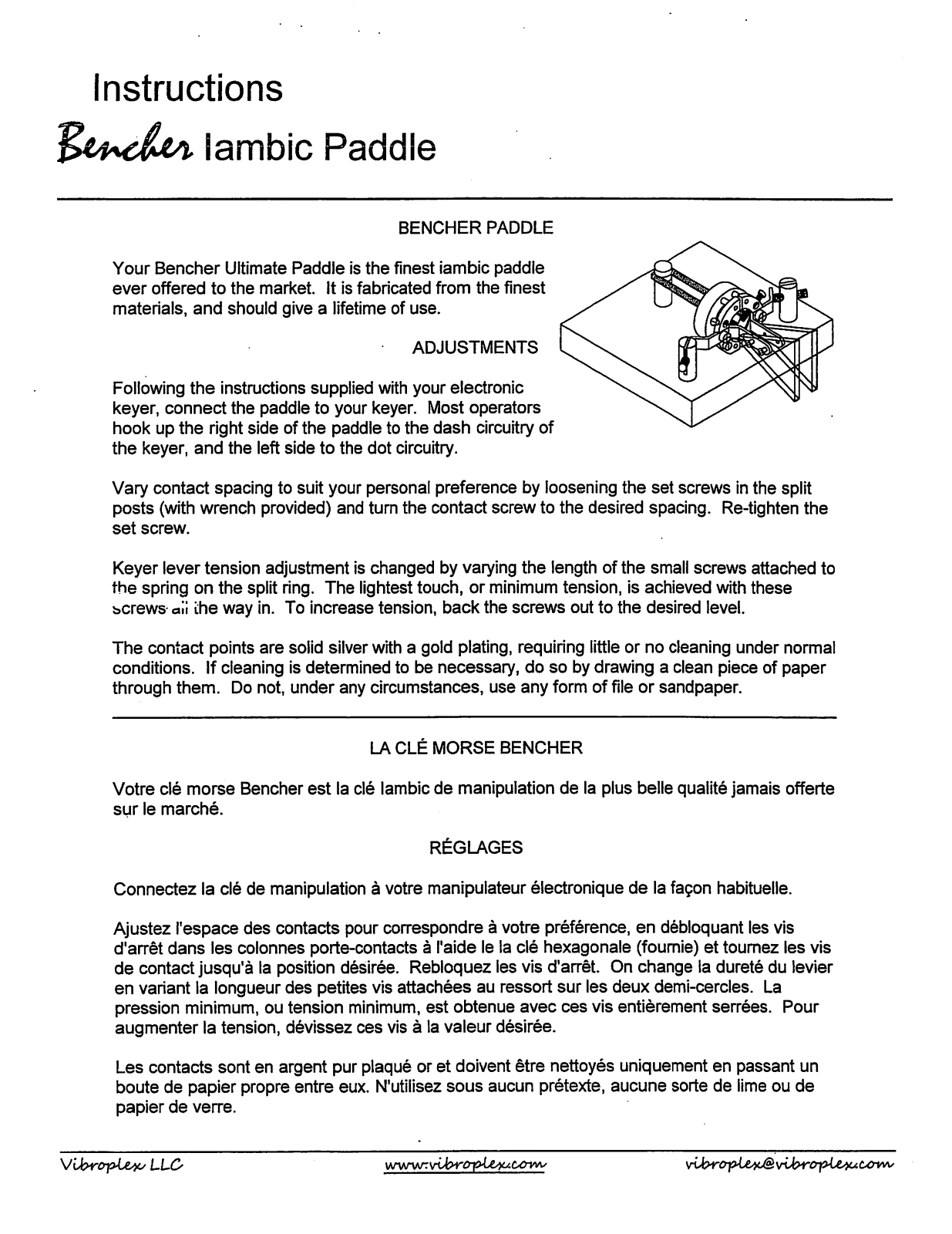 Bencher BY-1 Instructions manual