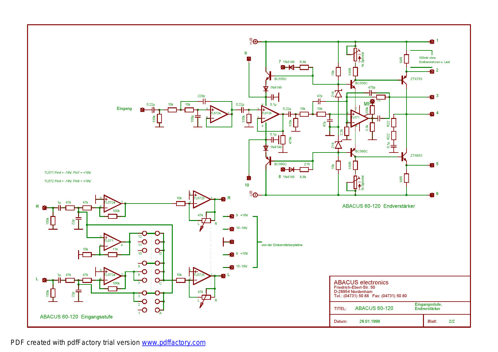 Abacus 60-120 Schematic