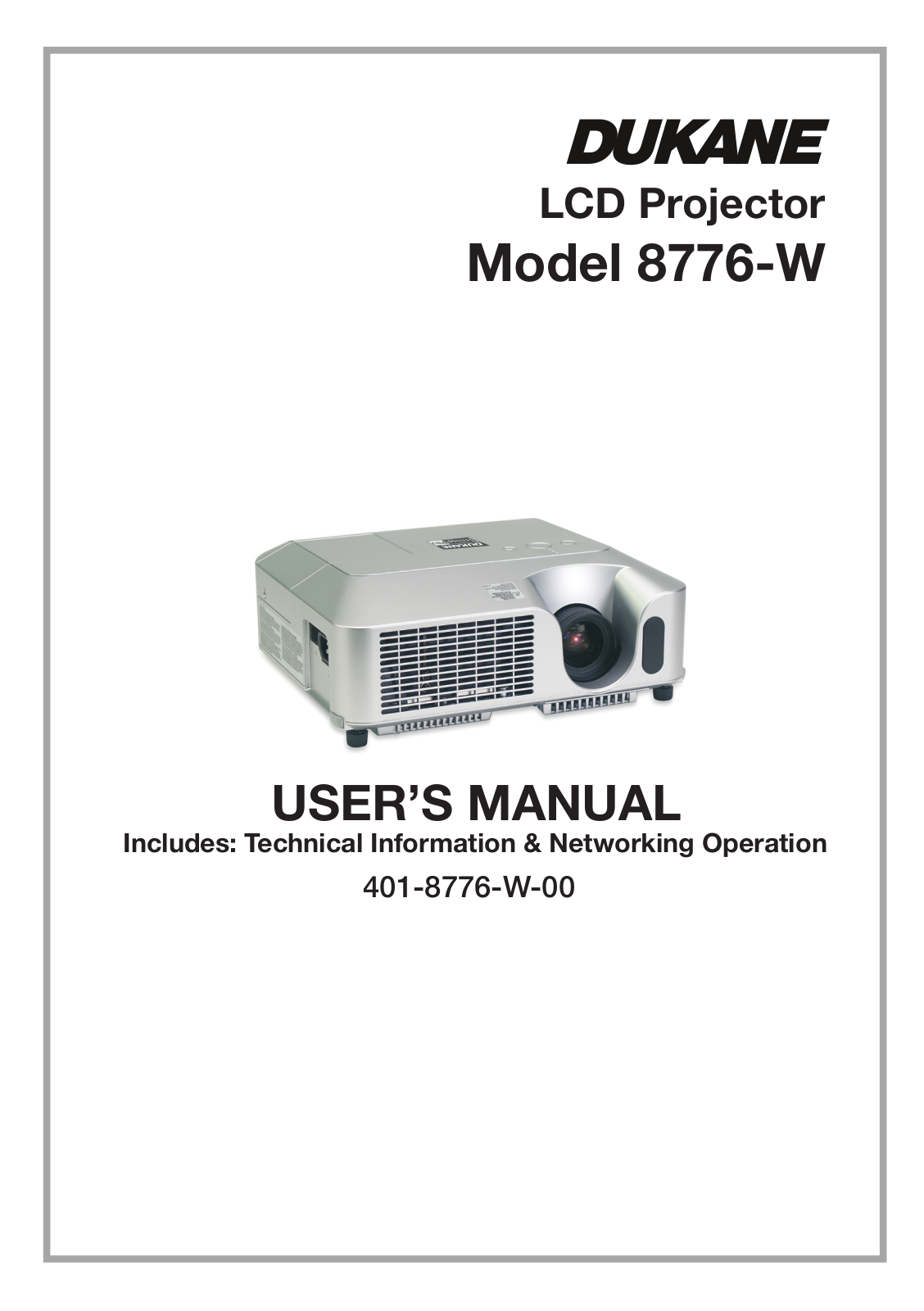 Dukane 8776-W User Manual