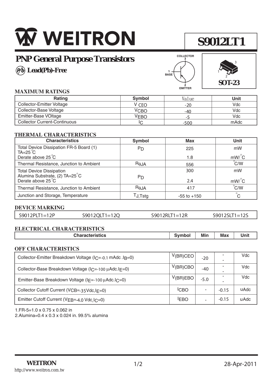 Datasheet s9012lt1 Datasheet - ManualMachine.com