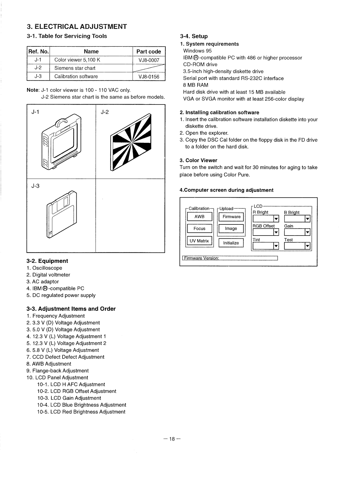 SANYO VPC-X350EX, VPC-X350E, VPC-X350 ELECTRICAL ADJUSTMENT