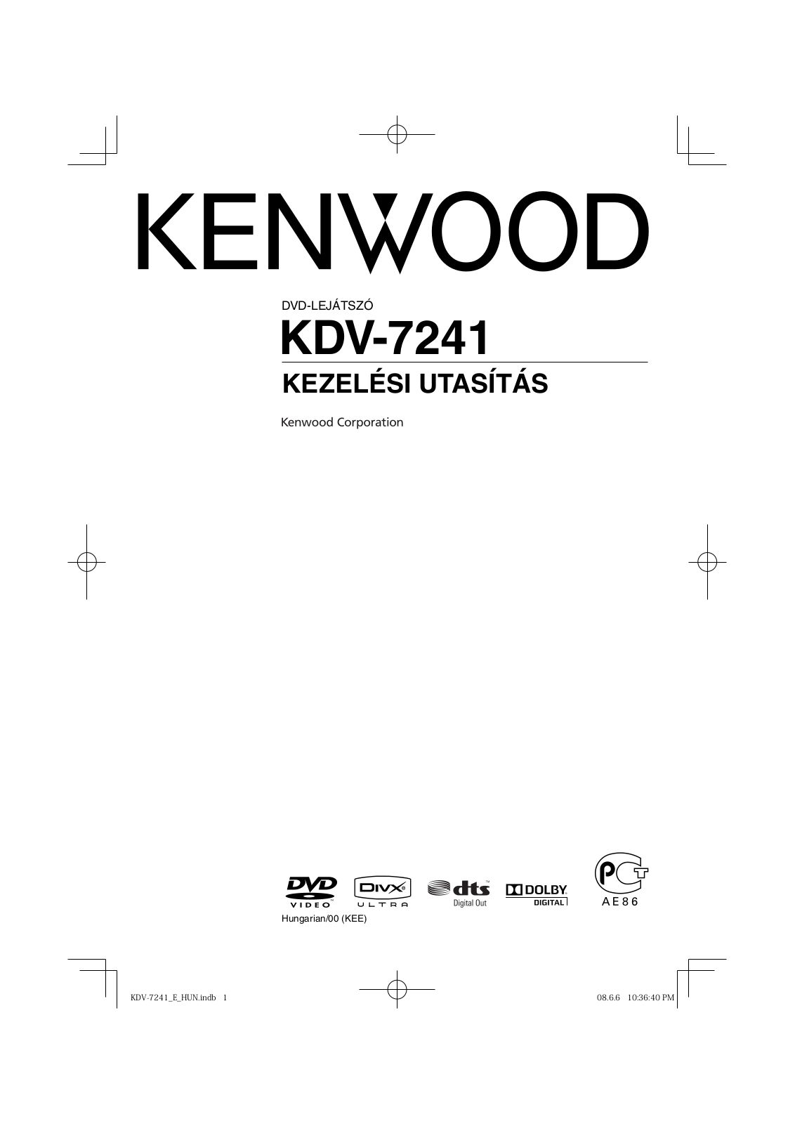 Kenwood KDV-7241 User Manual