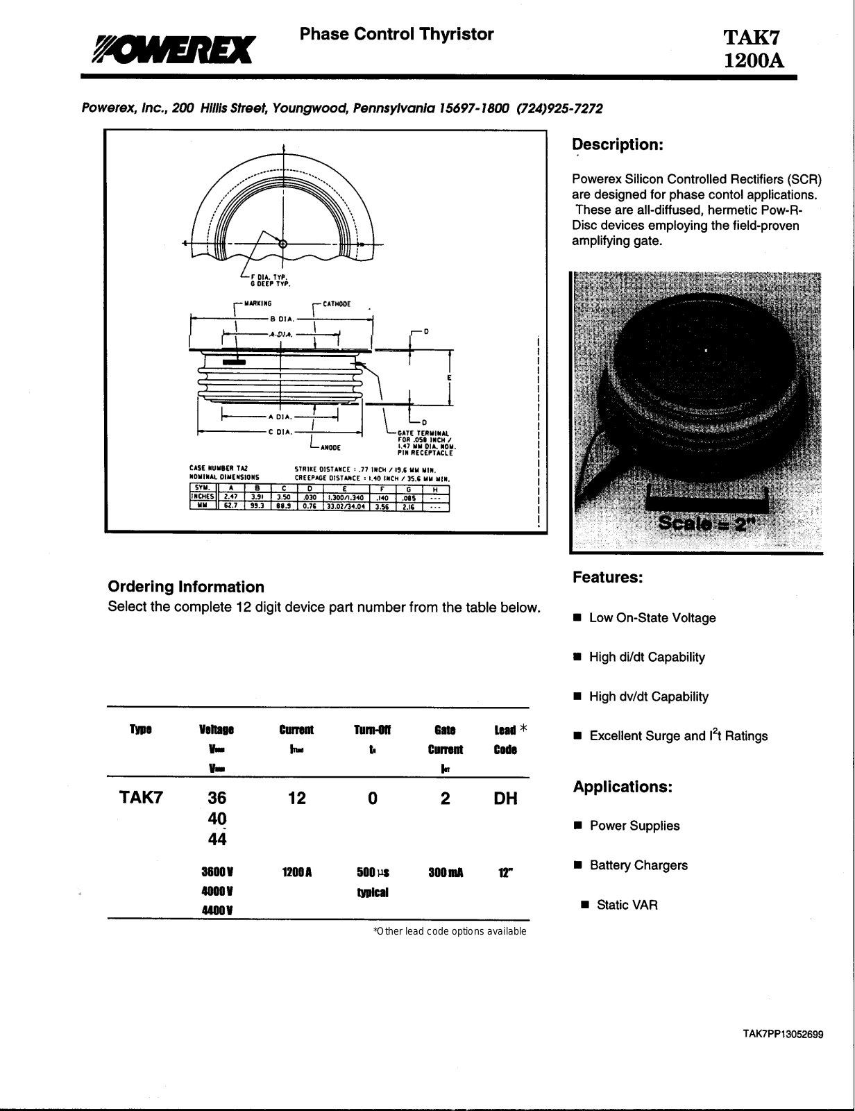 Powerex TAK7 1200A Data Sheet