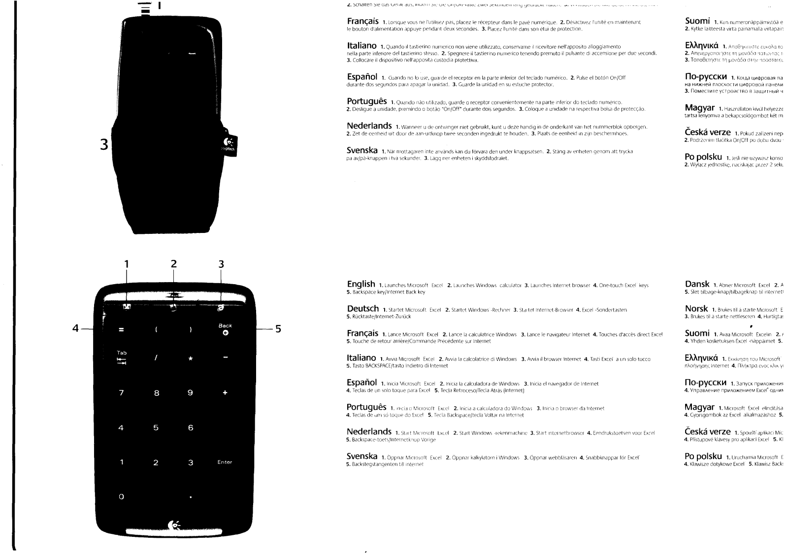 Logitech Number Pad User Manual