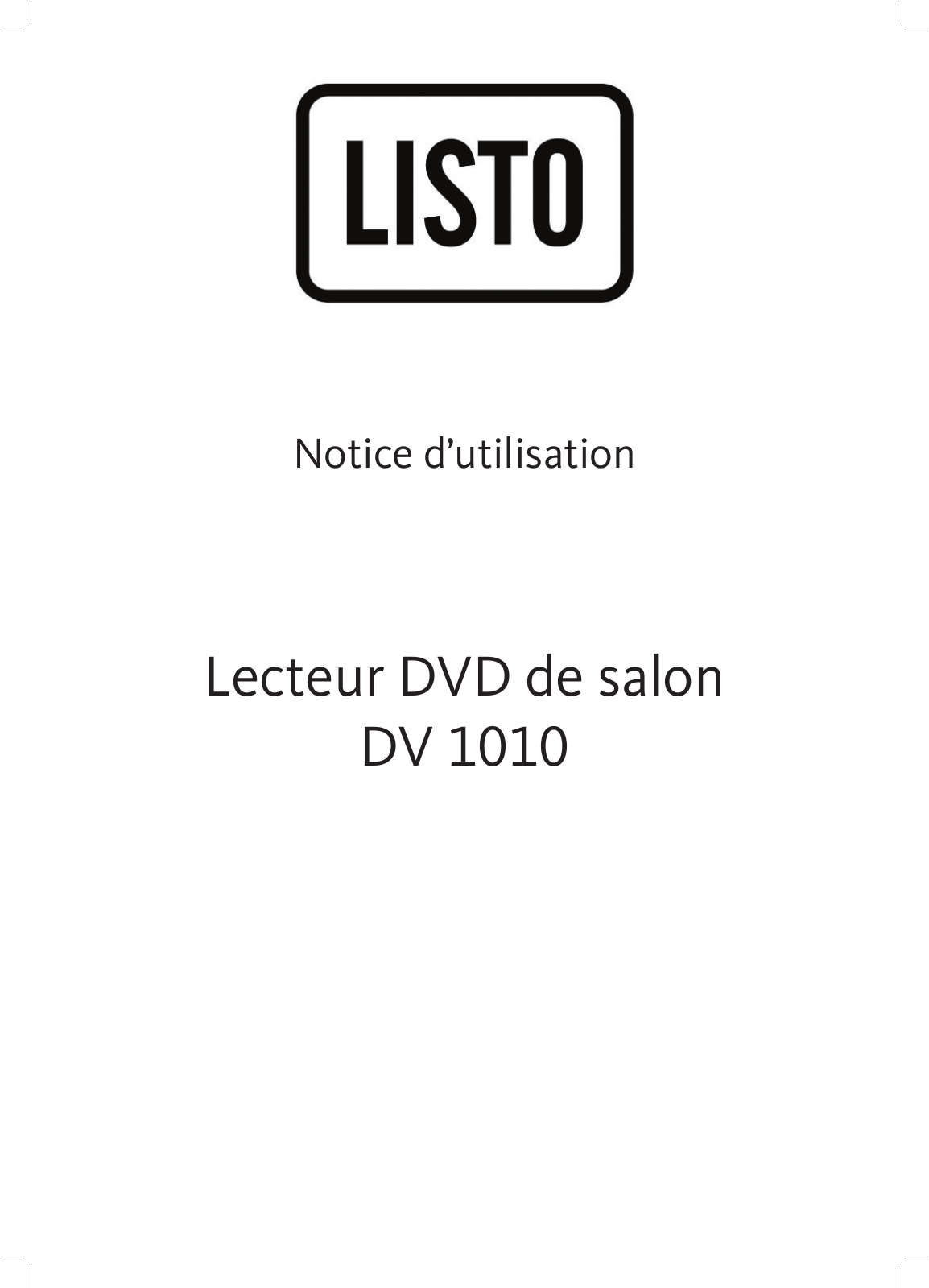 LISTO DV1010 User Manual